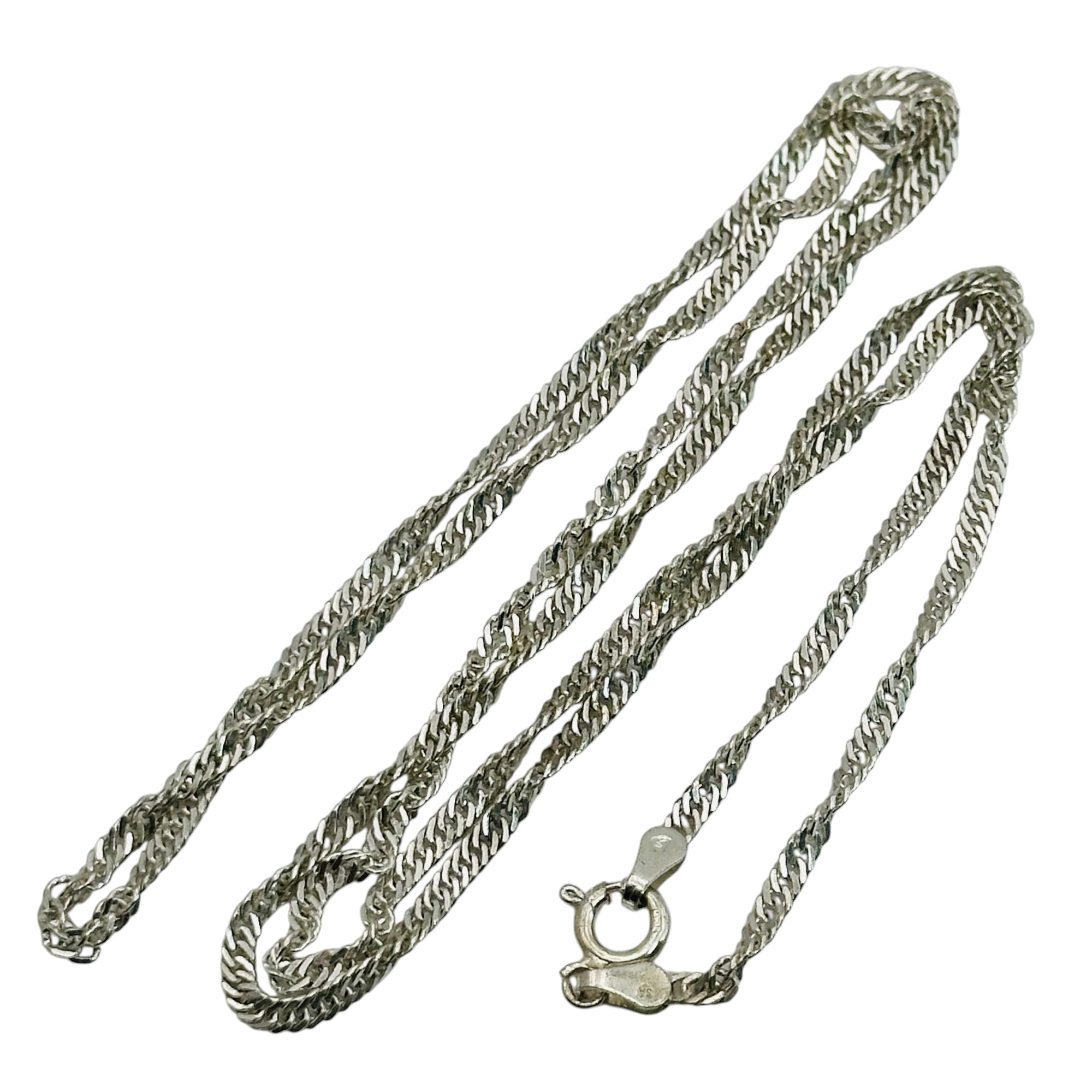 Signed Italy Sterling Twisted Curb Chain Necklace