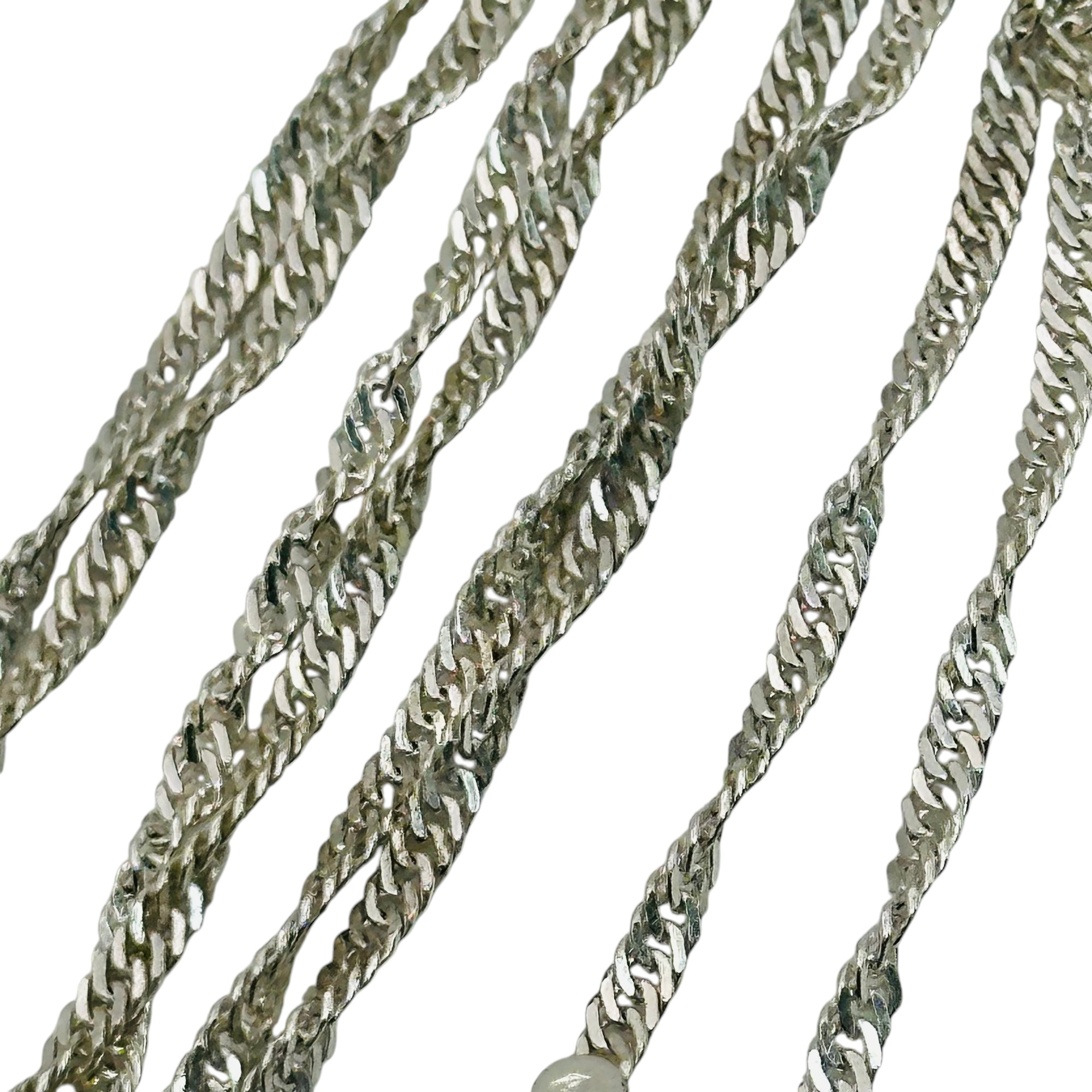 Signed Italy Sterling Twisted Curb Chain Necklace