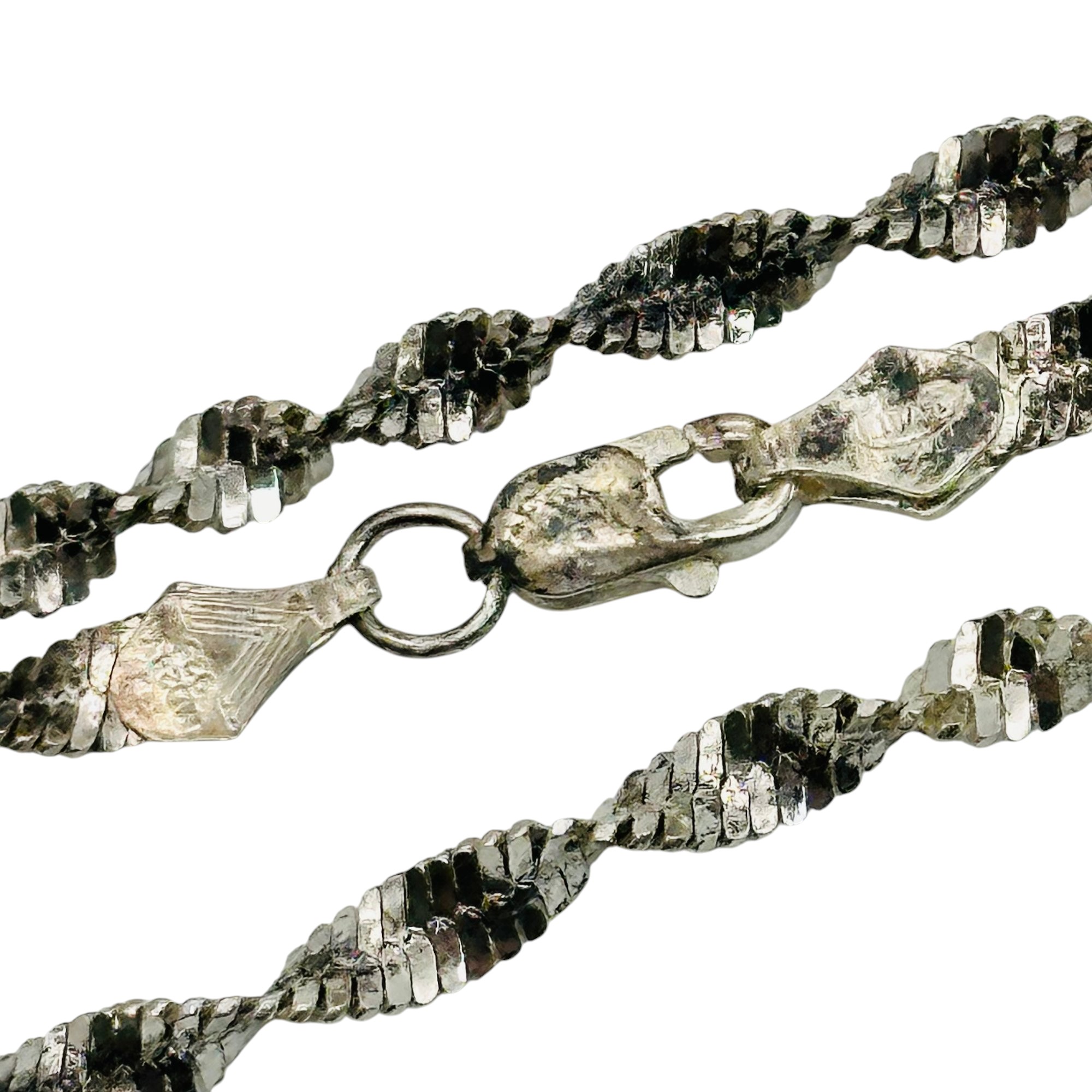 Signed Italy Sterling Twisted Snake Chain Necklace