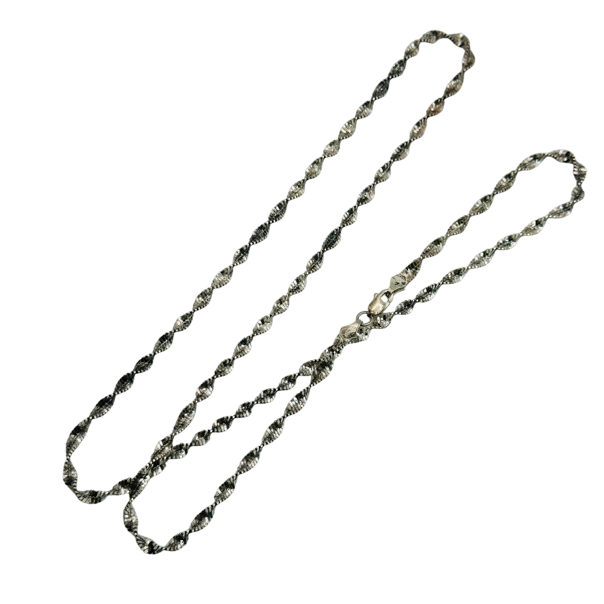 Signed Italy Sterling Twisted Snake Chain Necklace