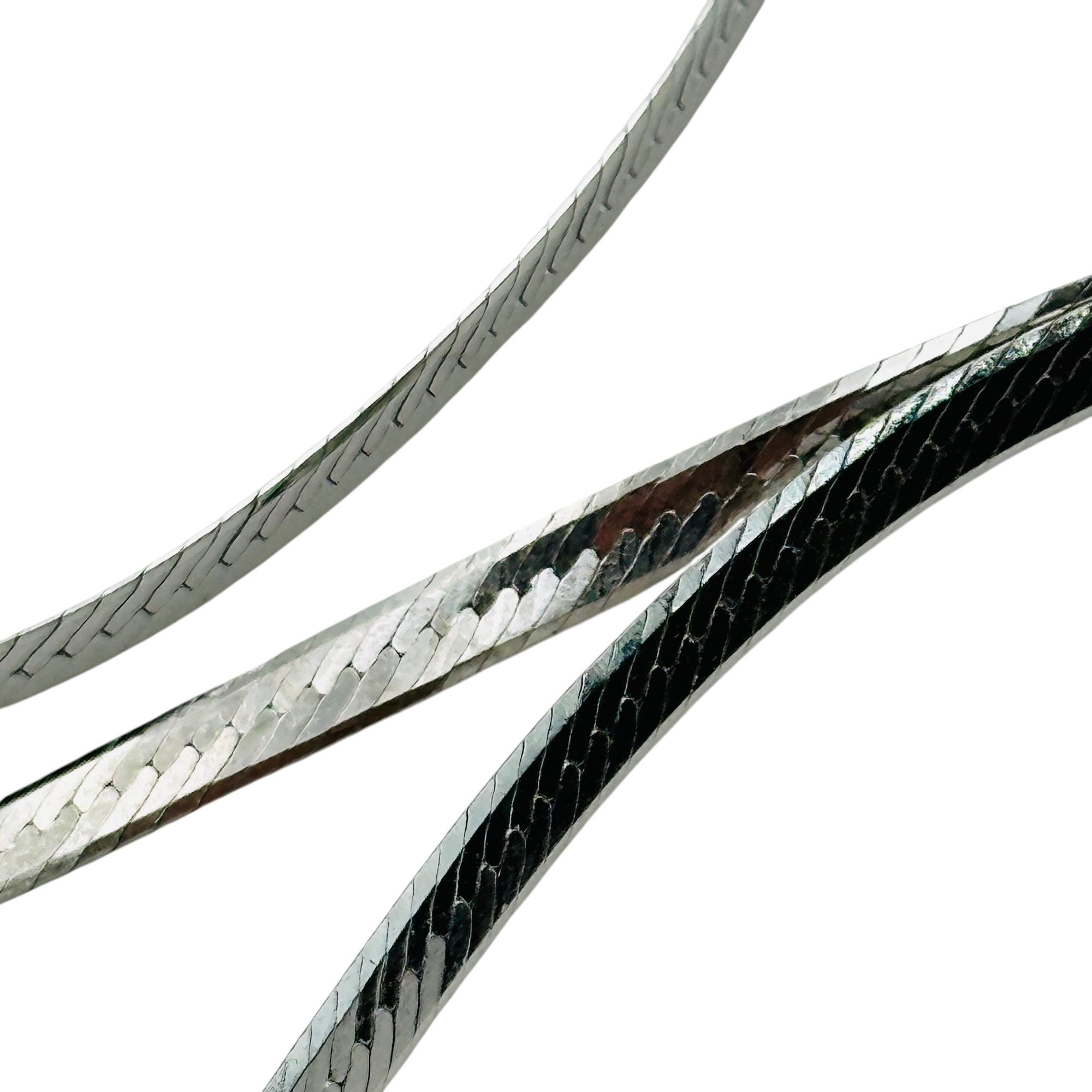 Italy Sterling Flat Snake Chain Necklace