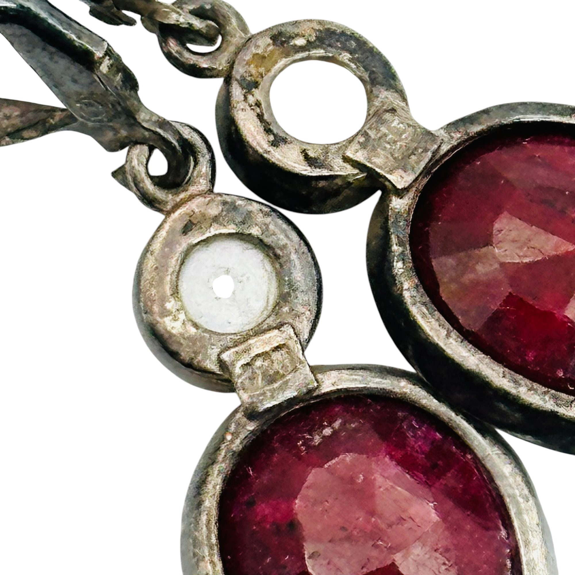 Sterling Ruby Pearl Earrings