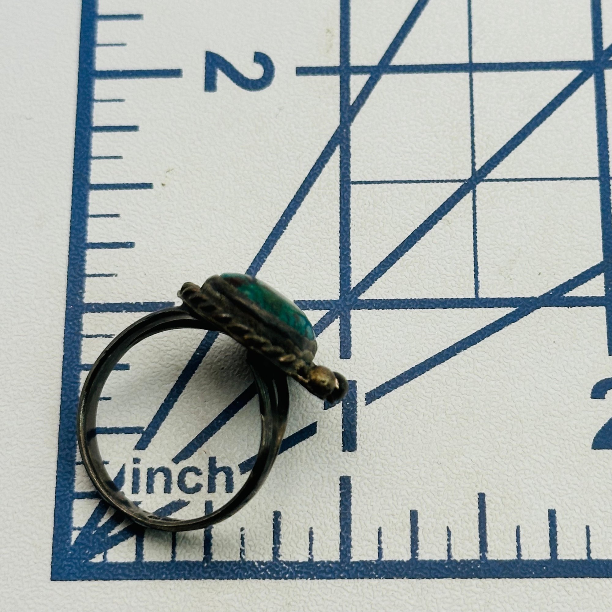 Southwest Sterling Turquoise Ring Sz 8