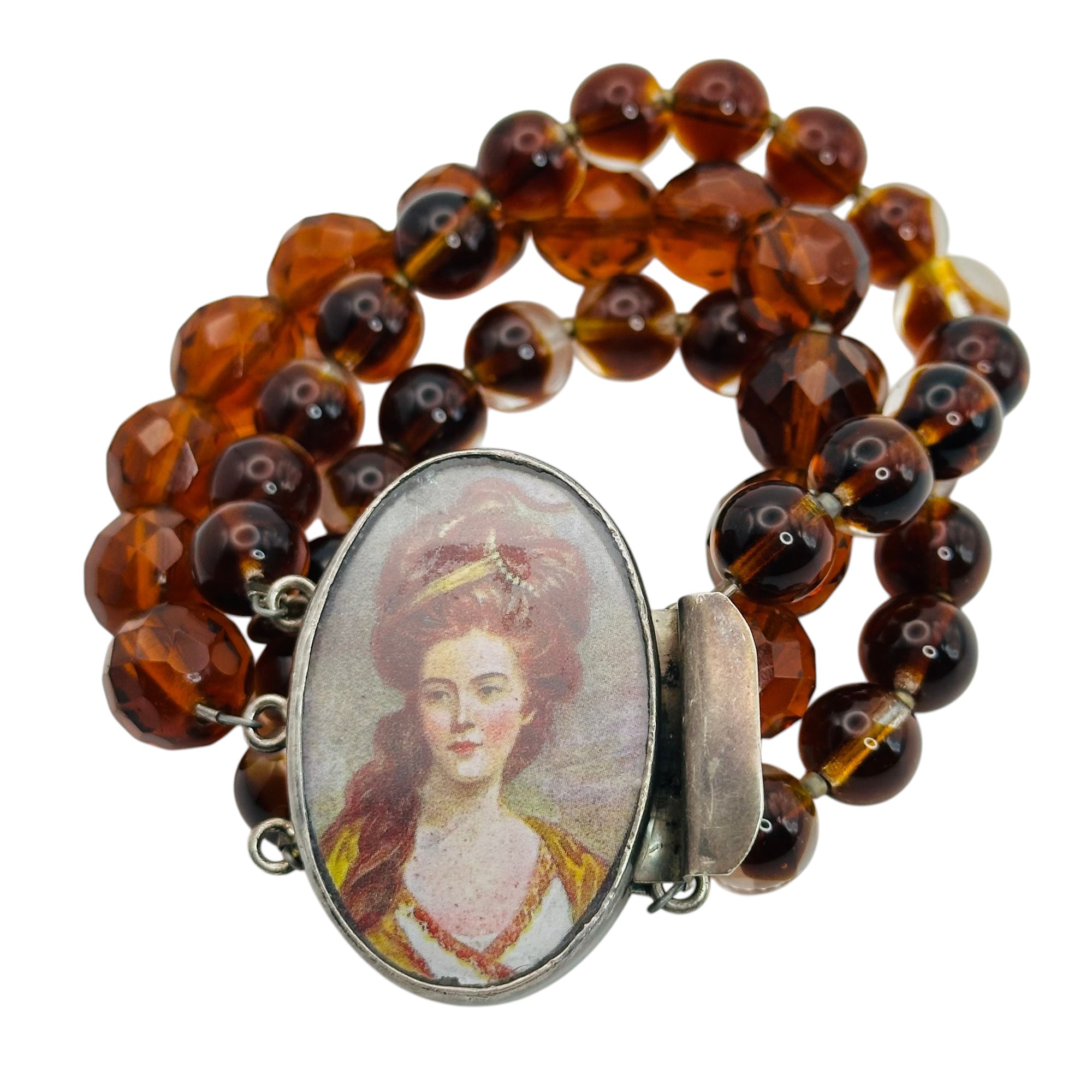 Sterling Mimi Bead Miniature Portrait Bracelet