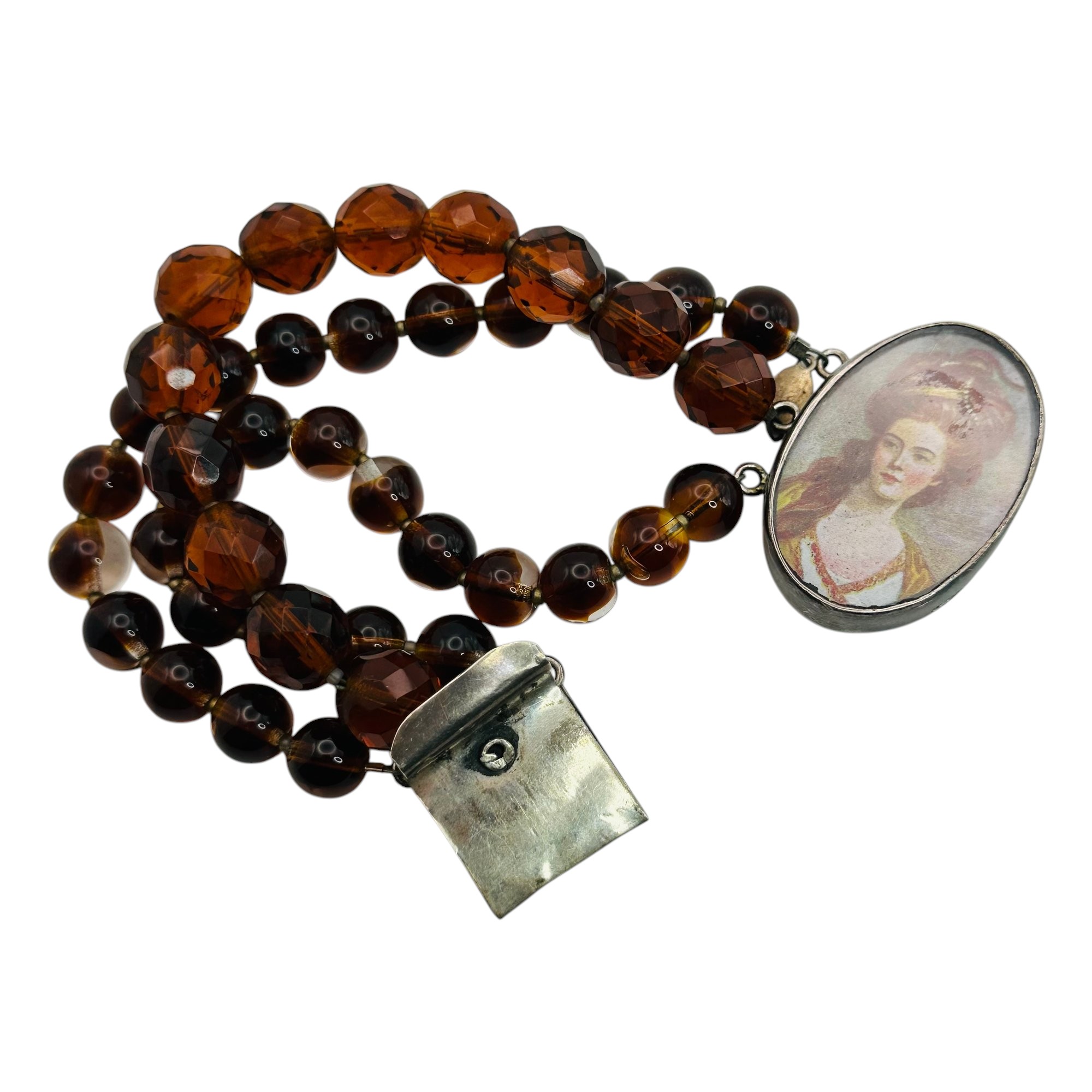 Sterling Mimi Bead Miniature Portrait Bracelet