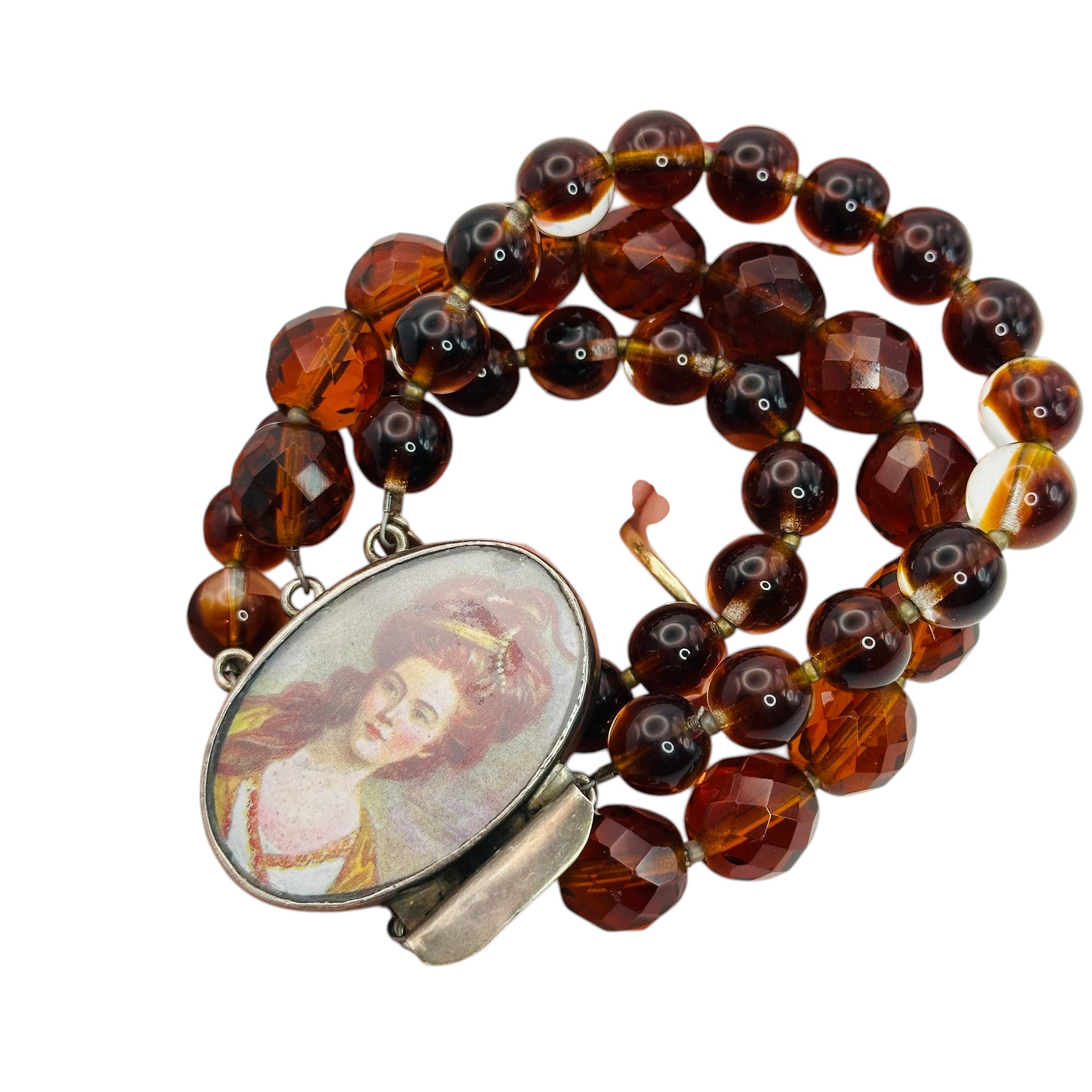 Sterling Mimi Bead Miniature Portrait Bracelet