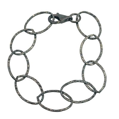 Signed Sterling Linked Hammered Bracelet. Signed MSC Sterling linked hammered bracelet 6.7g