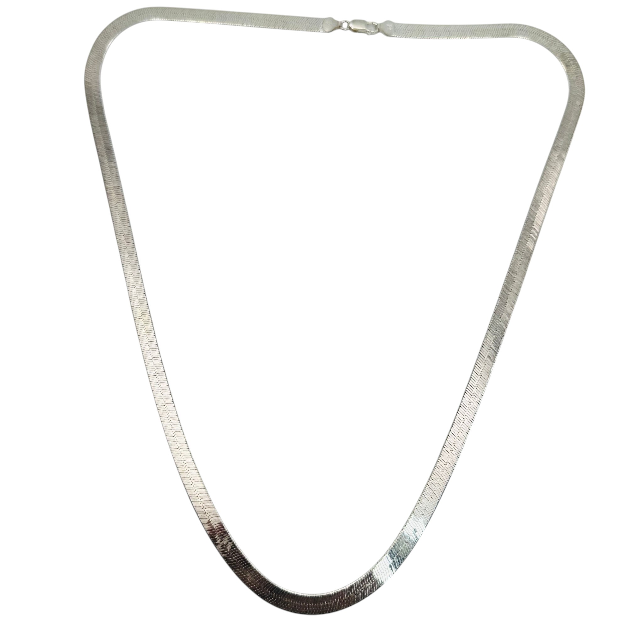 Milor Italy Sterling Flat Snake Chain Necklace