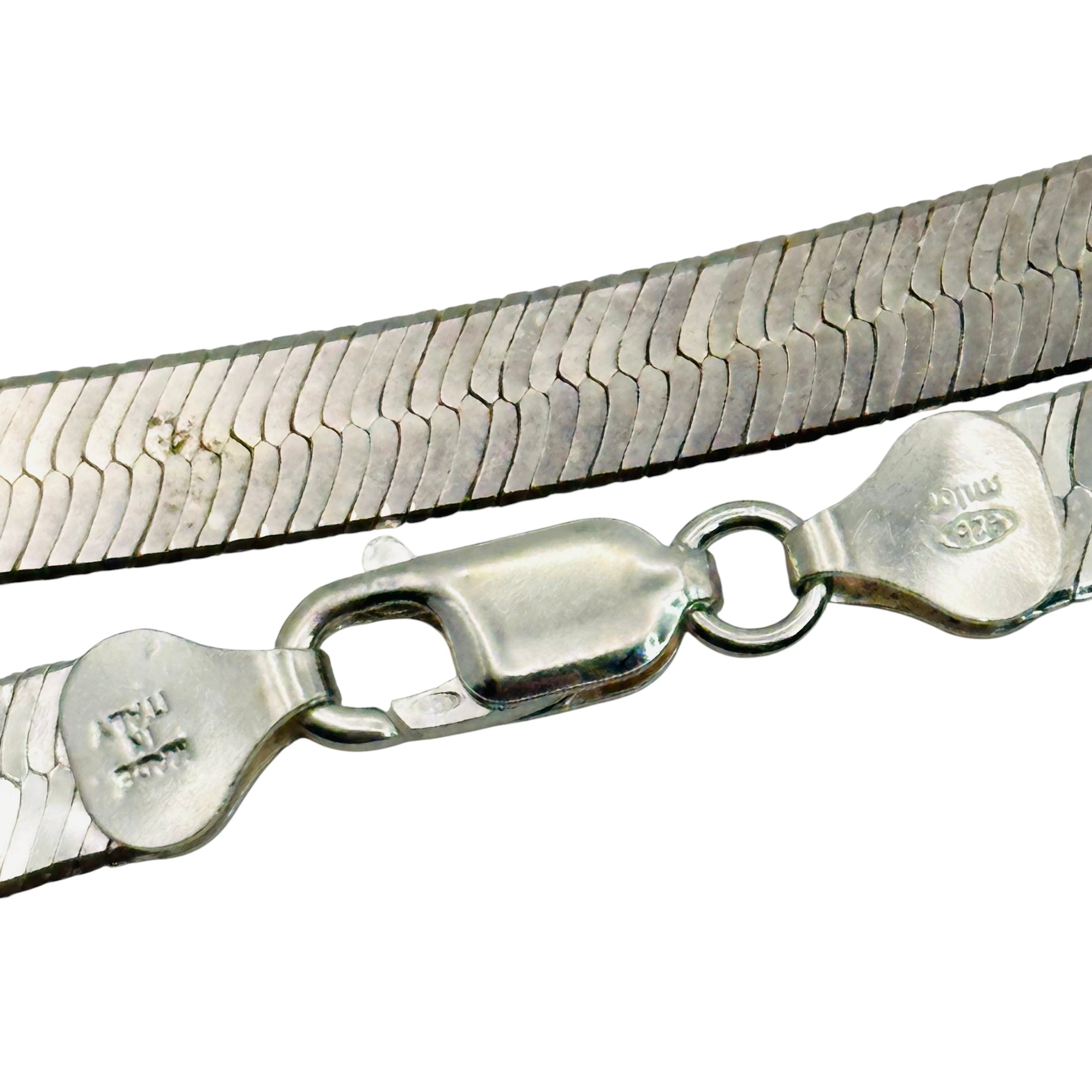 Milor Italy Sterling Flat Snake Chain Necklace