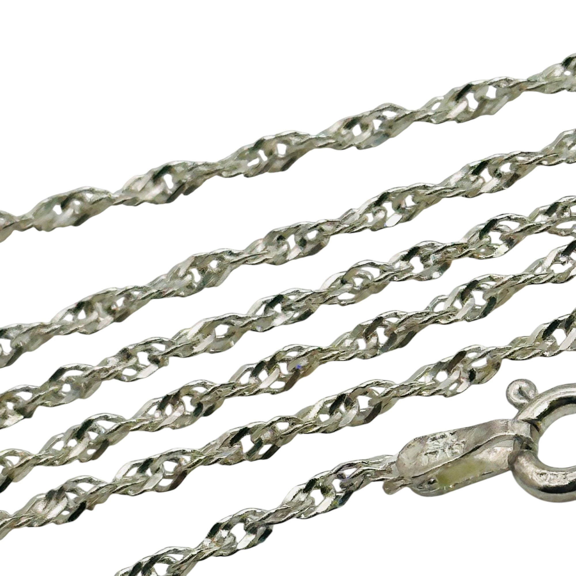 KA1772 Italy Sterling Twisted Curb Chain Necklace