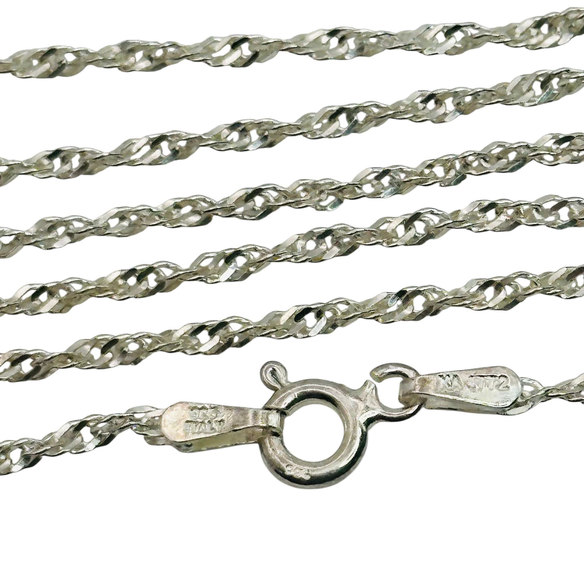 KA1772 Italy Sterling Twisted Curb Chain Necklace
