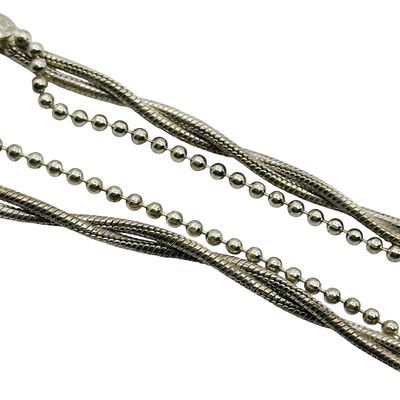 Signed Italy Sterling Multi Chain Bracelet. Signed GLO Italy sterling round snake chain bead 