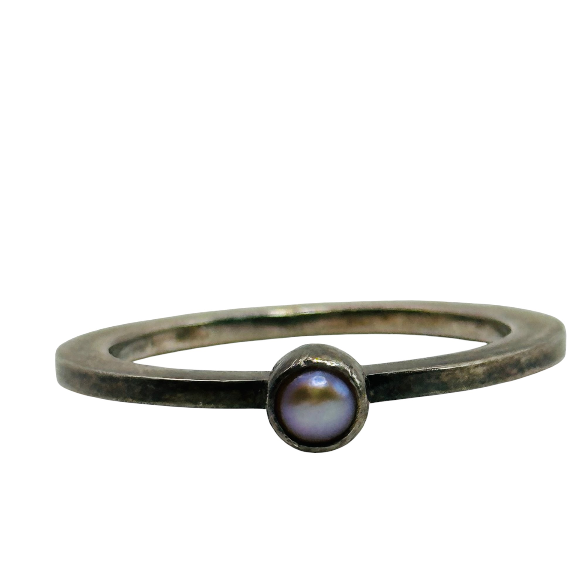 Sterling Pearl Ring Sz 7