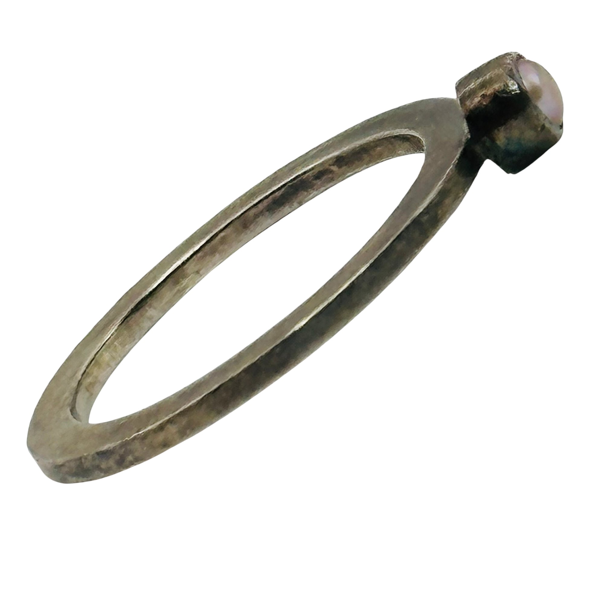 Sterling Pearl Ring Sz 7