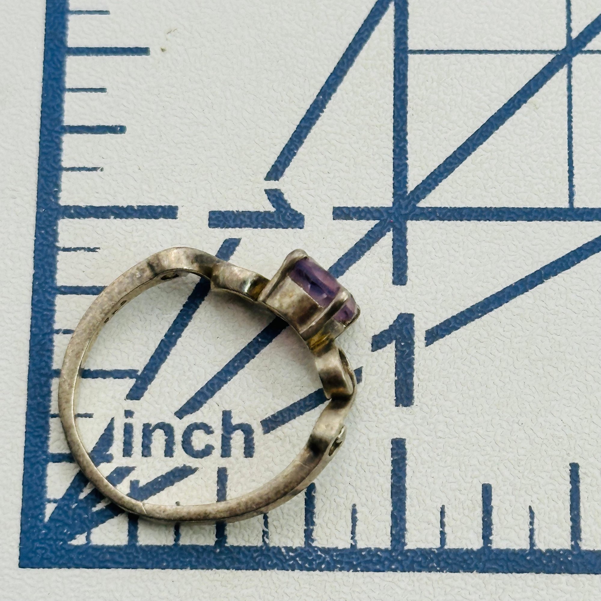Sterling Amethyst Ring Sz 5.5