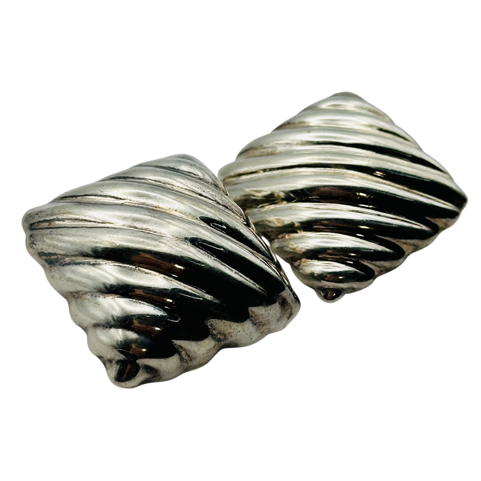 Signed Taxco Mexico Sterling Clip On Earrings