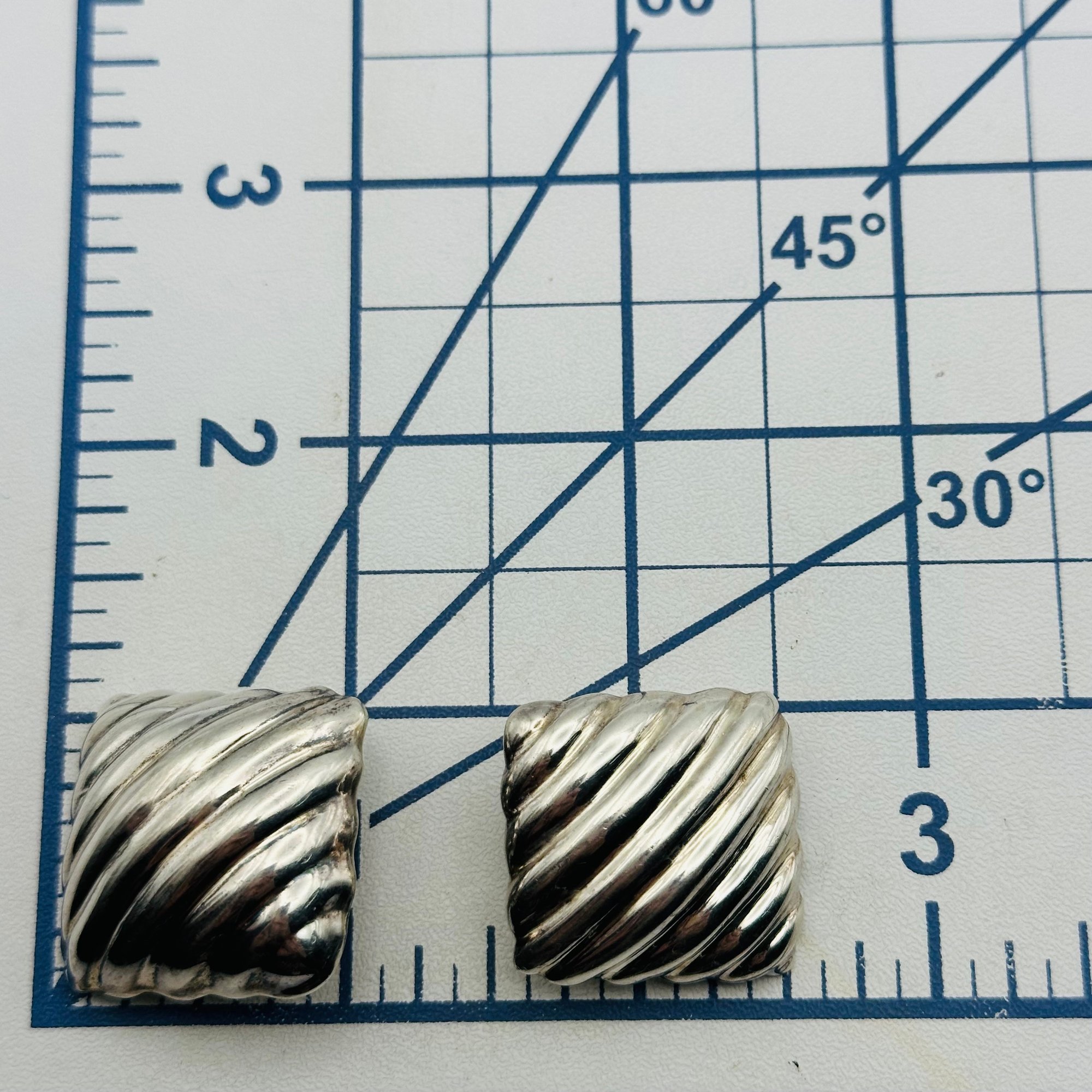 Signed Taxco Mexico Sterling Clip On Earrings