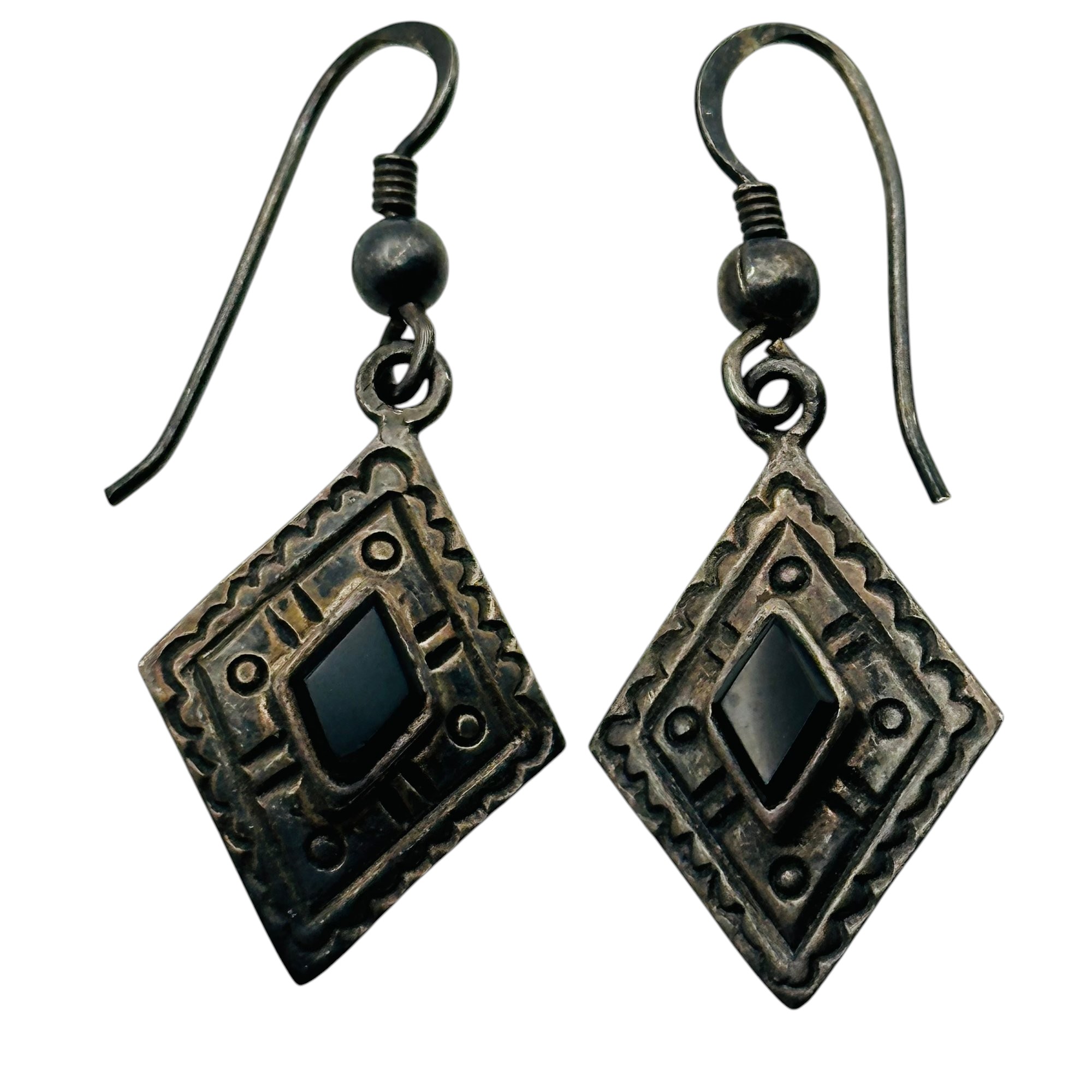 Sterling Onyx Dangle Earrings