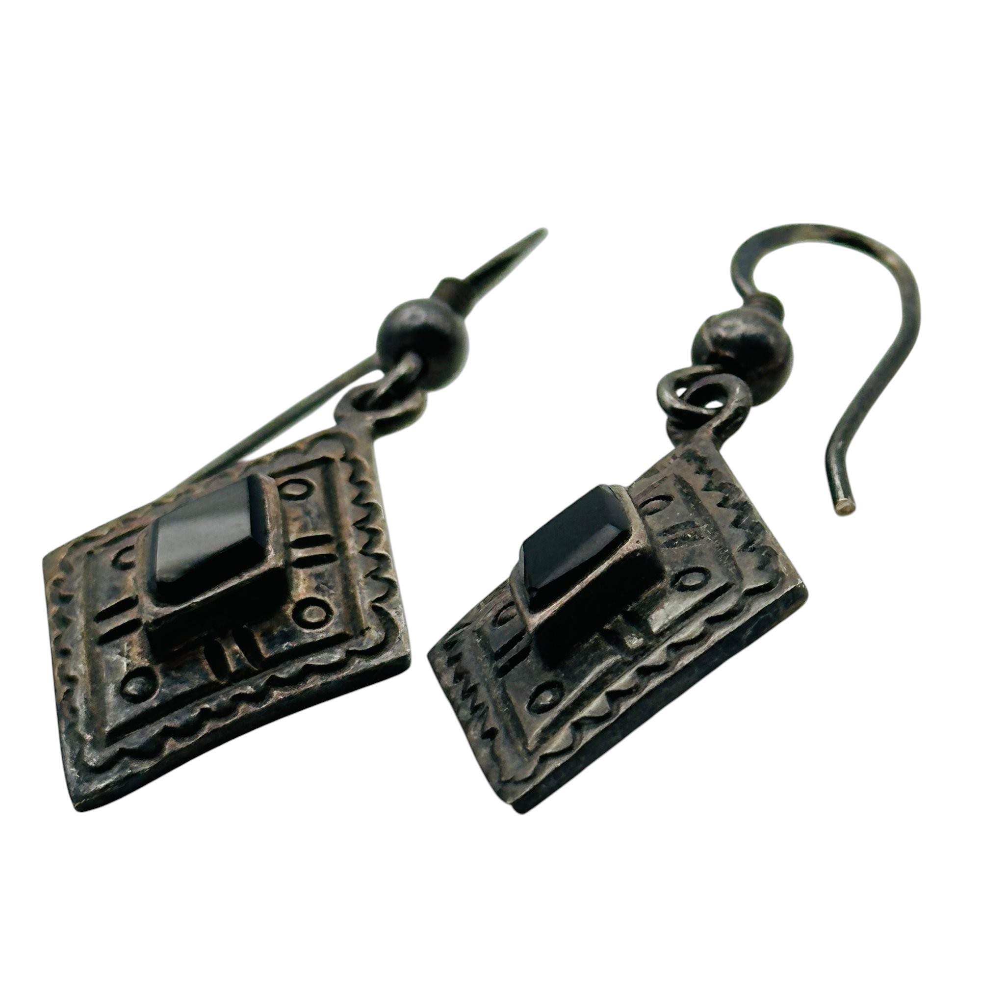 Sterling Onyx Dangle Earrings