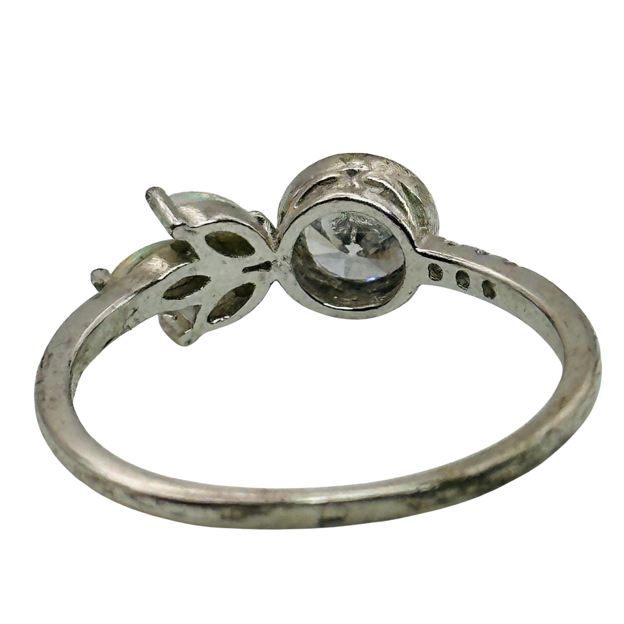 Sterling Opal Clear Stone Ring Sz 7