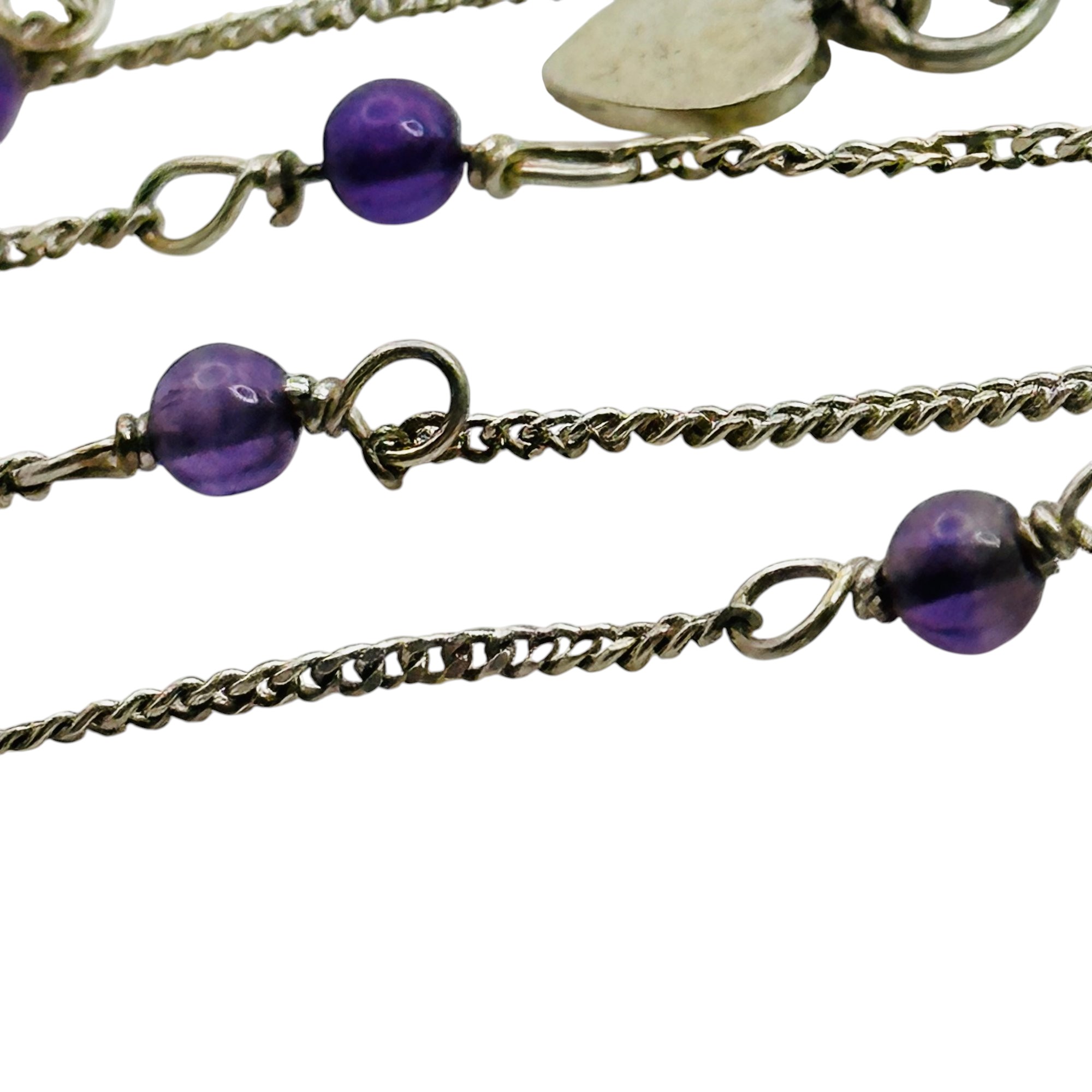 Signed Sterling Amethyst Bracelet