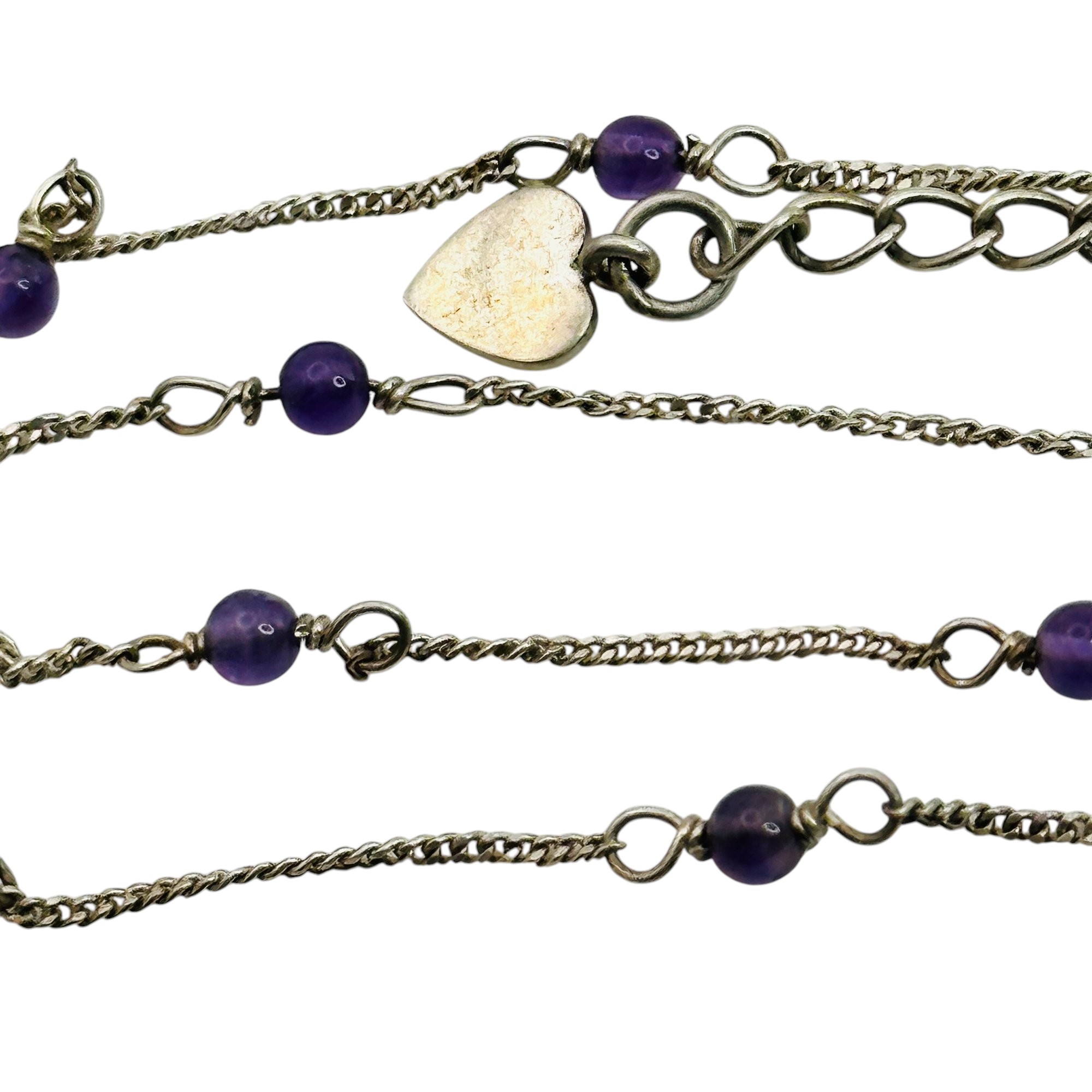 Signed Sterling Amethyst Bracelet