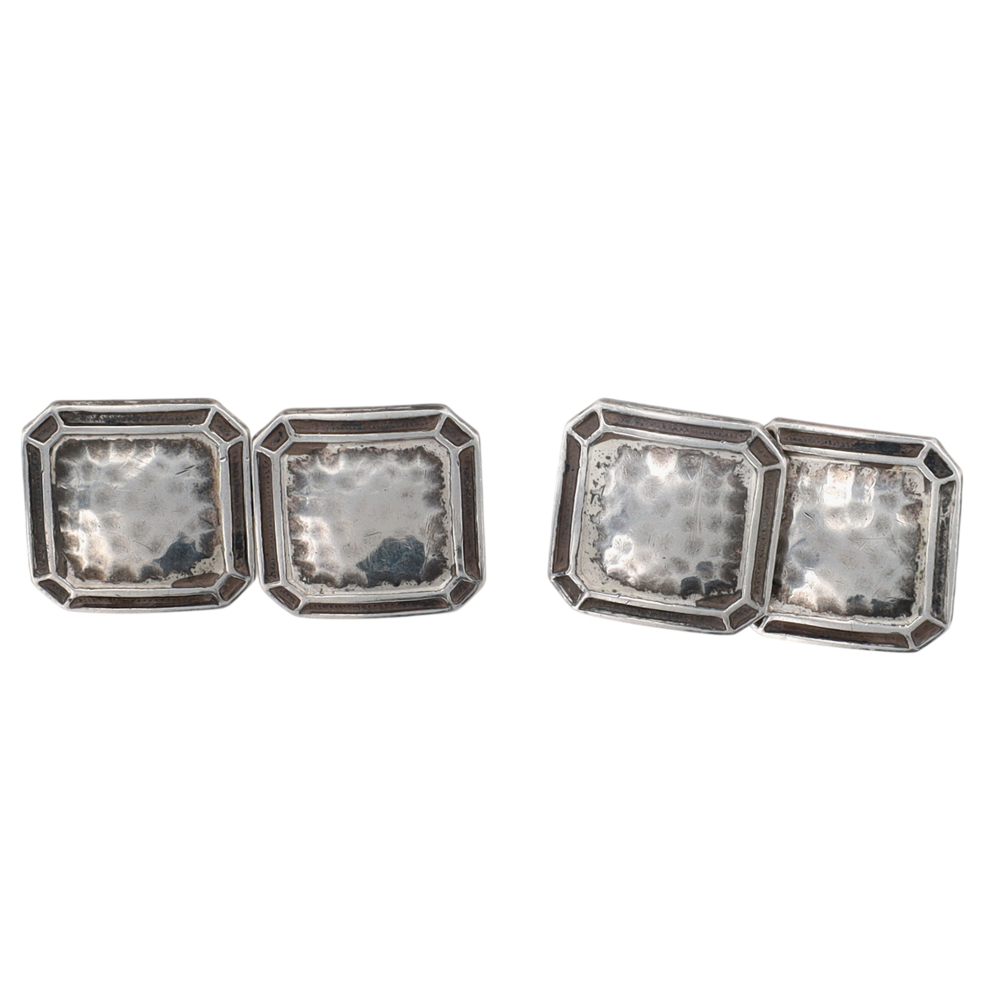 Sterling Silver Hammered Square Cufflinks