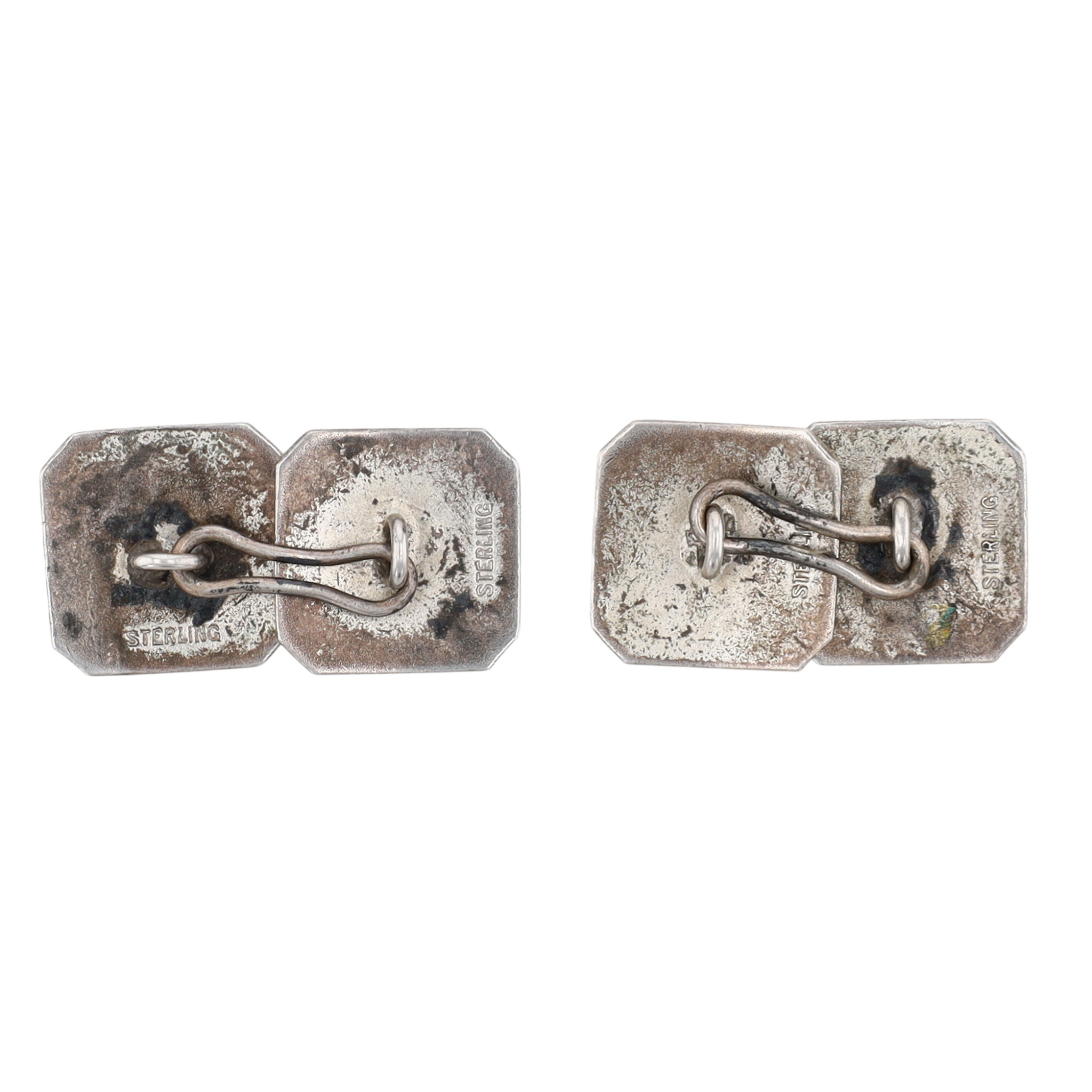Sterling Silver Hammered Square Cufflinks