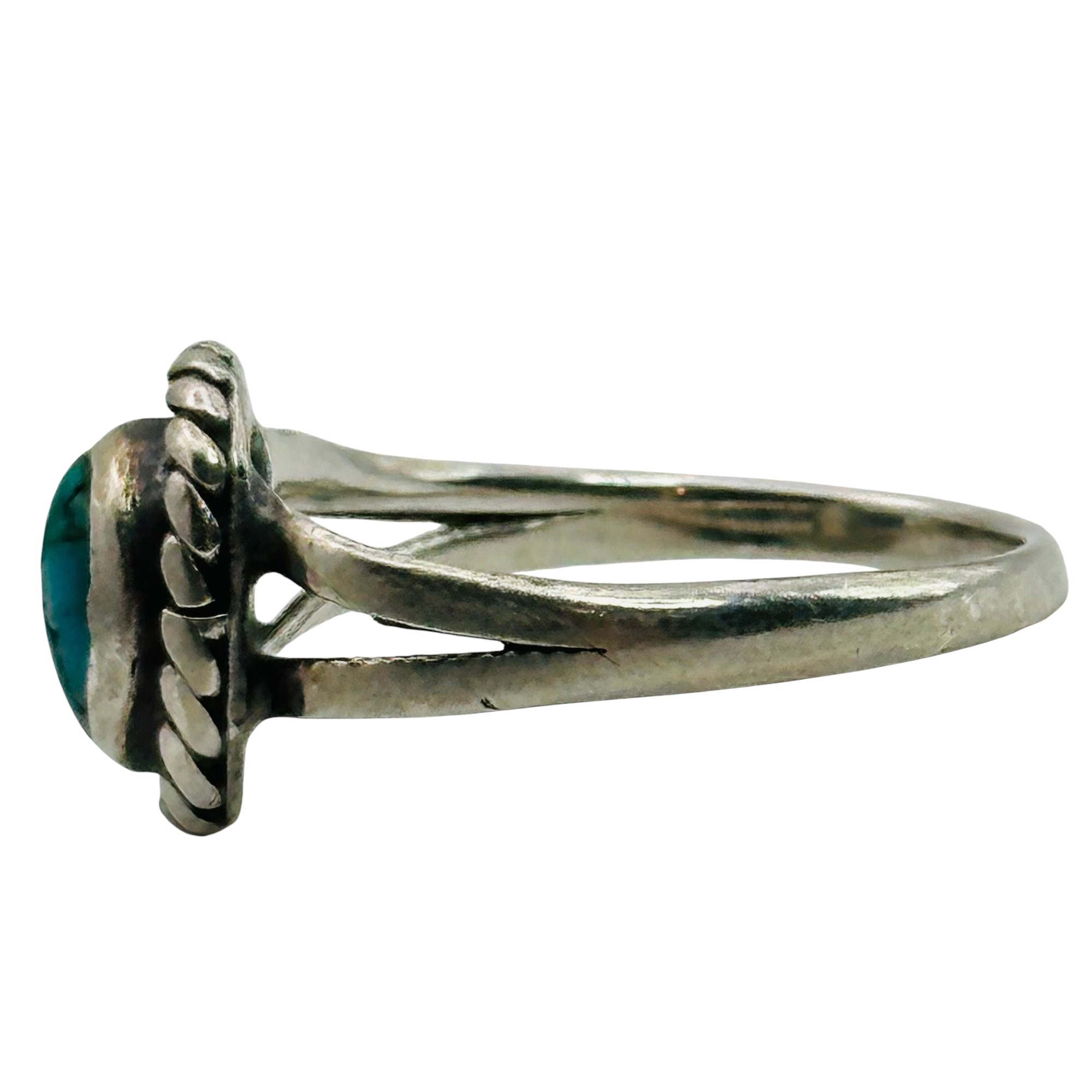 Native Sterling Turquoise Ring Sz 5