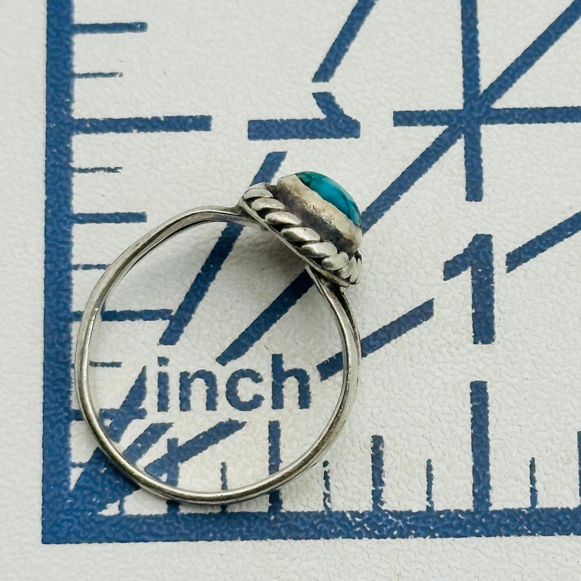 Native Sterling Turquoise Ring Sz 5