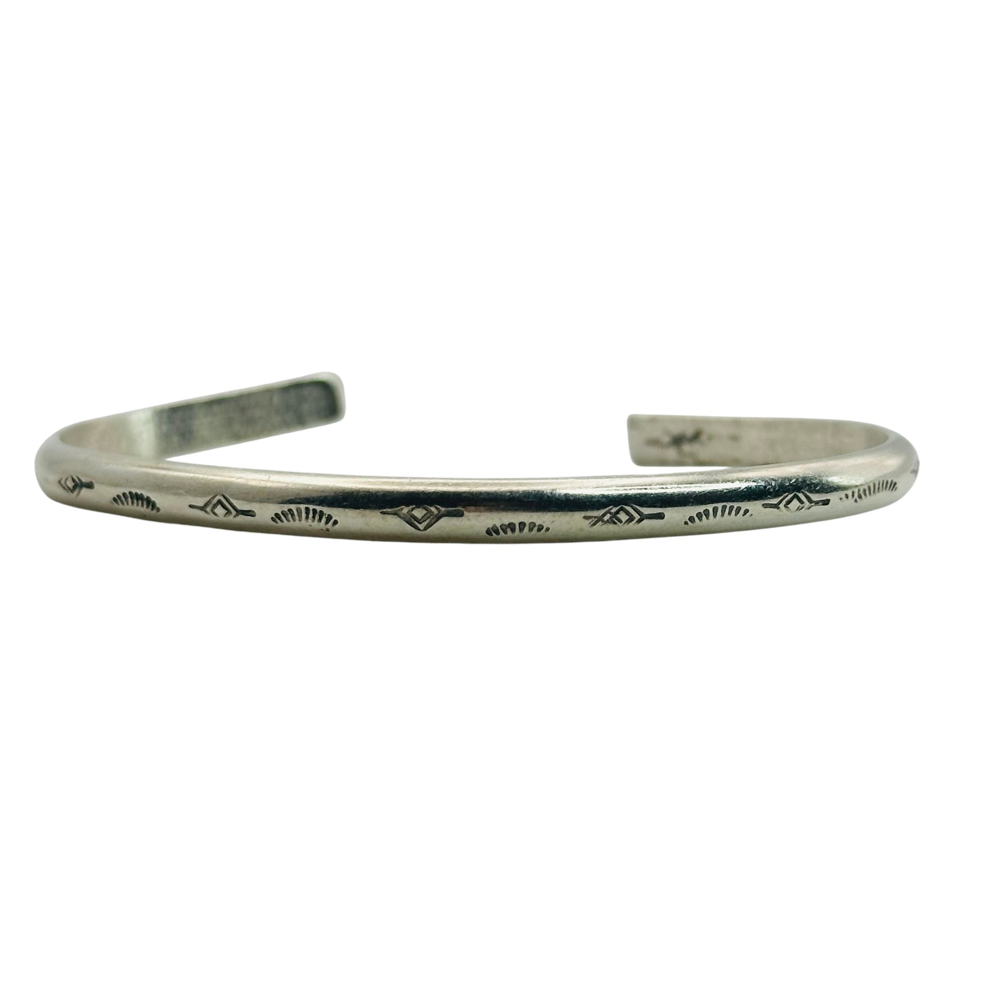 Native Sterling Stamped Cuff Bracelet