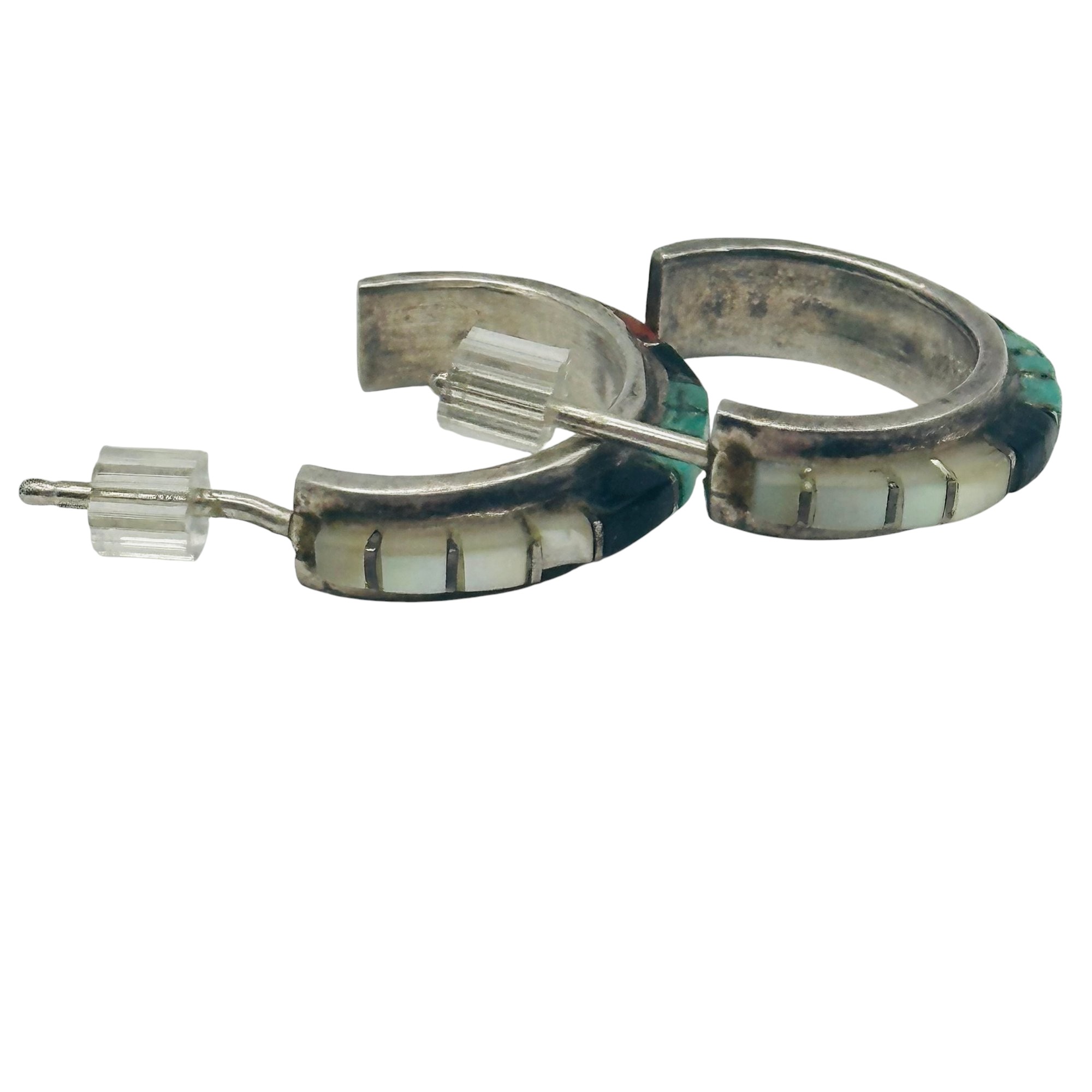 Zuni Nastacio Sterling Multi Stone Earrings