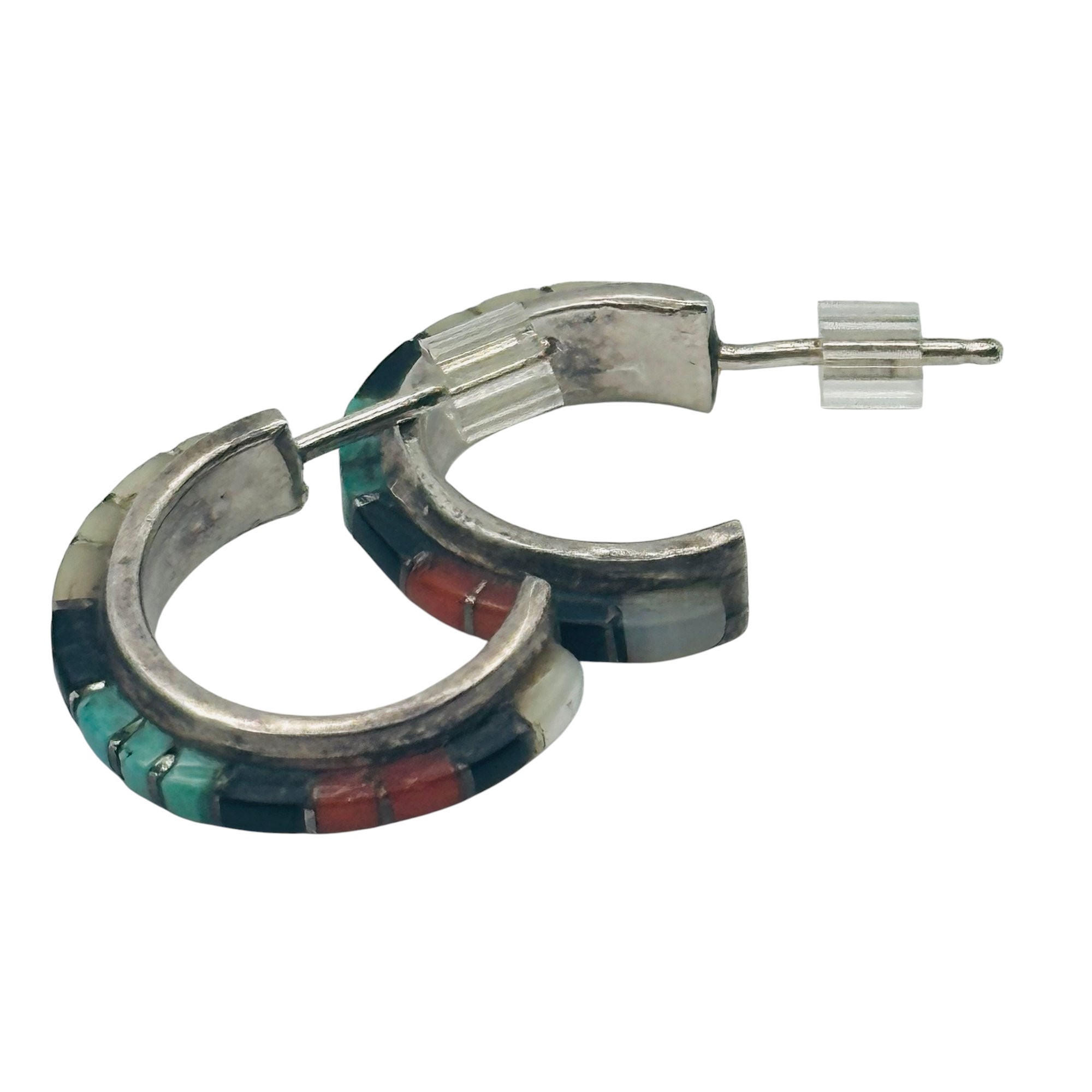 Zuni Nastacio Sterling Multi Stone Earrings