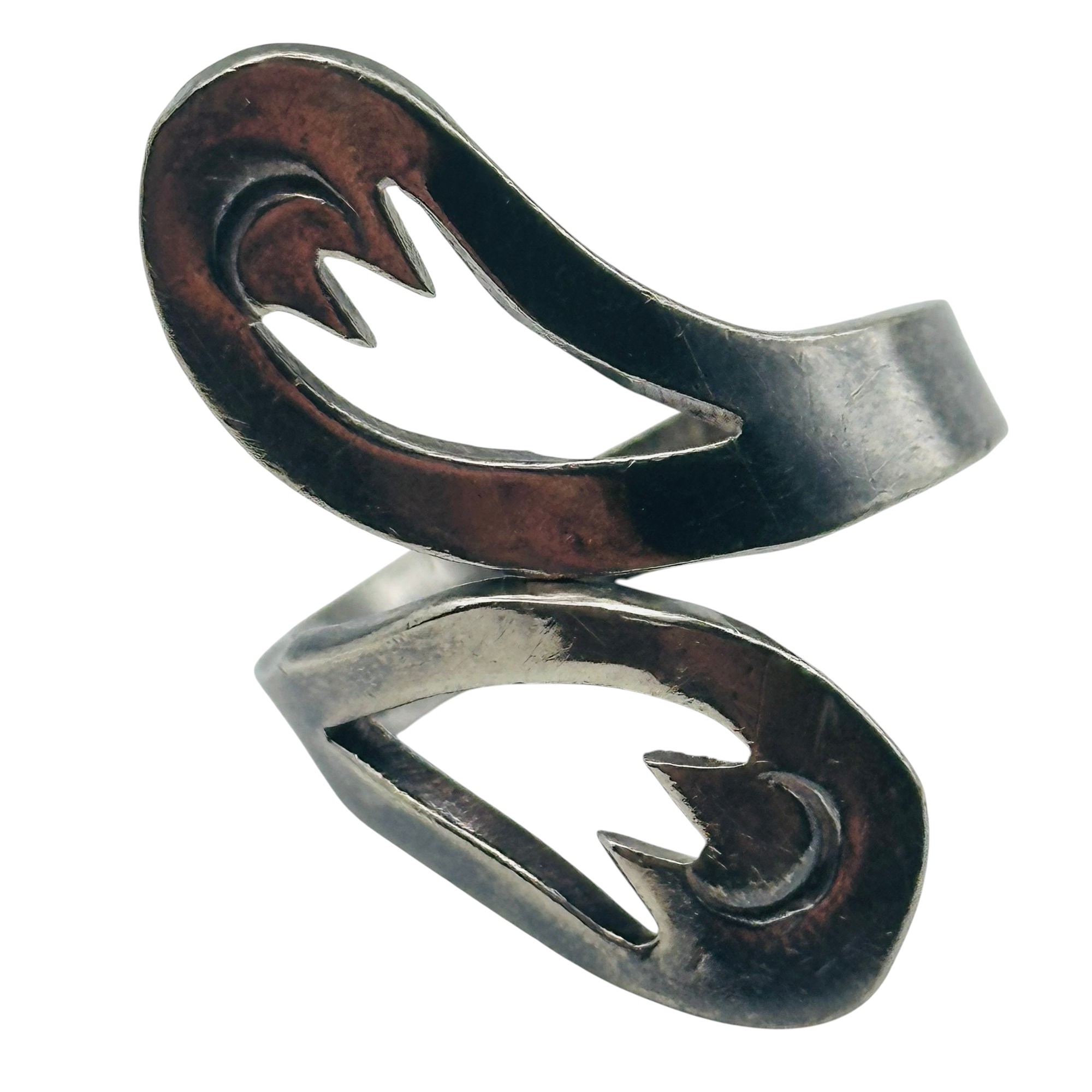 Mexico Sterling Bypass Ring Sz 8
