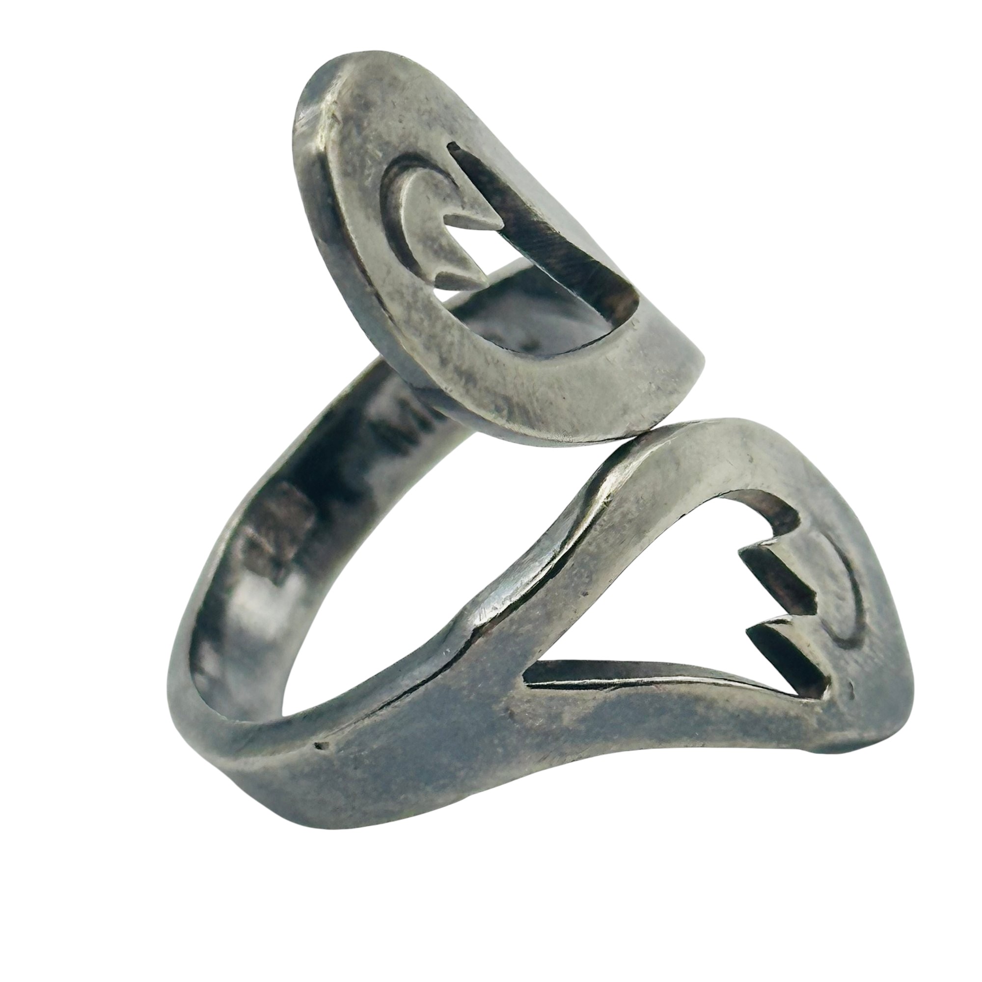 Mexico Sterling Bypass Ring Sz 8