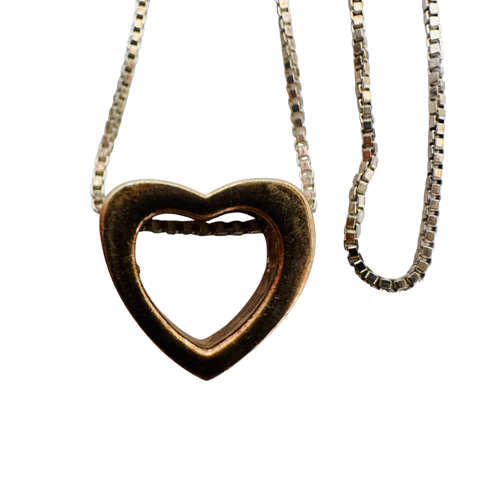 Dyadema Sterling Heart Box Chain Necklace