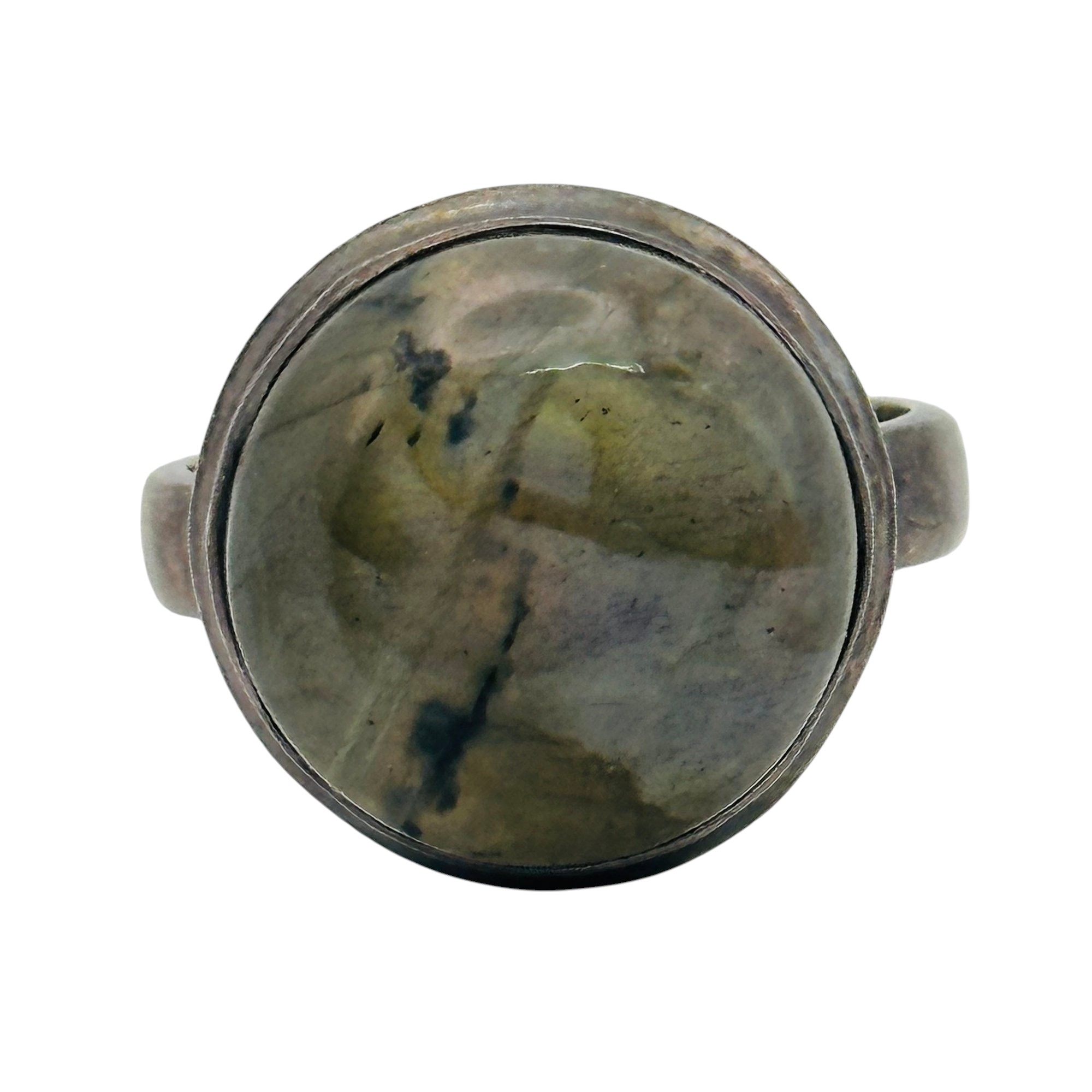 Sterling Labradorite Round Ring Sz 5.5