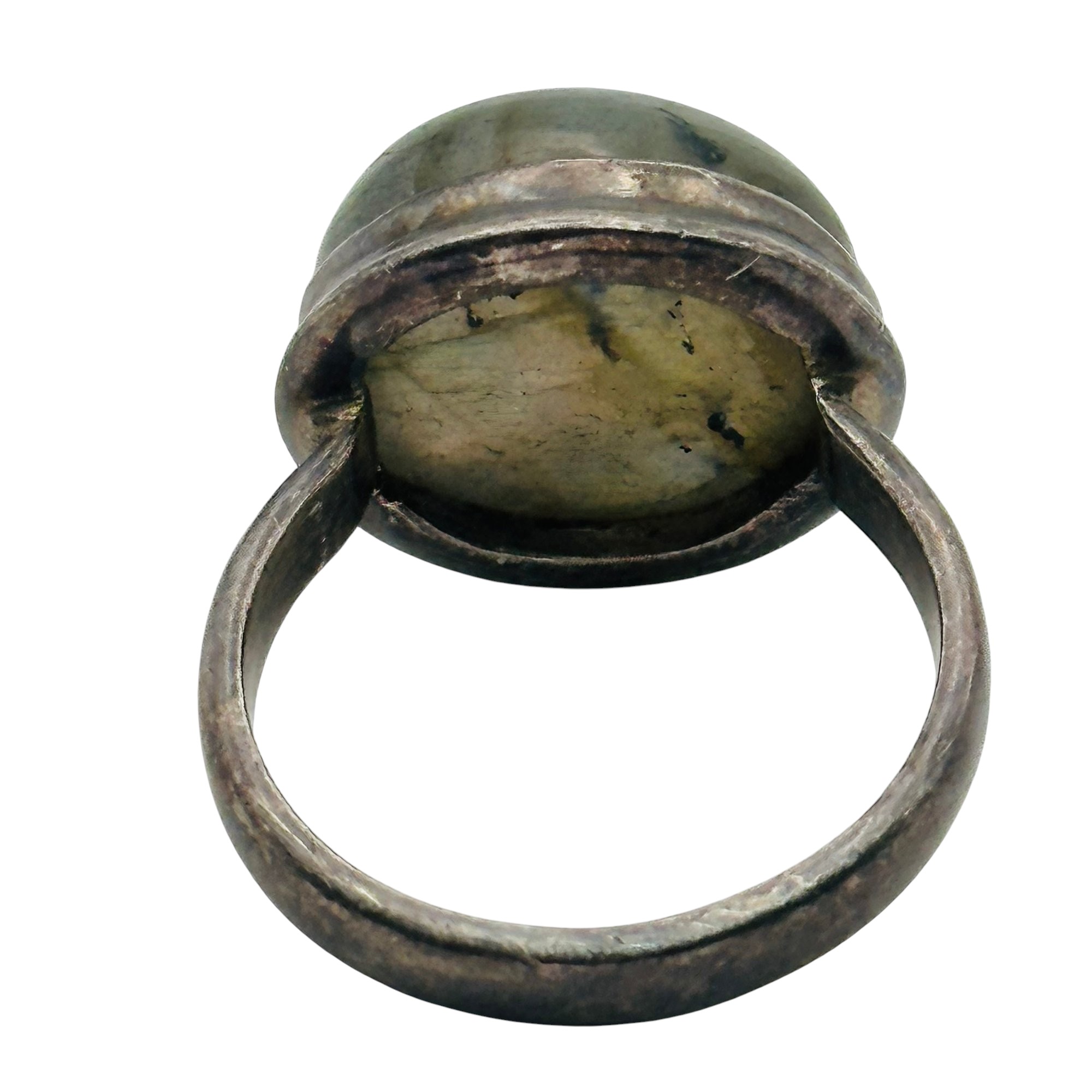 Sterling Labradorite Round Ring Sz 5.5