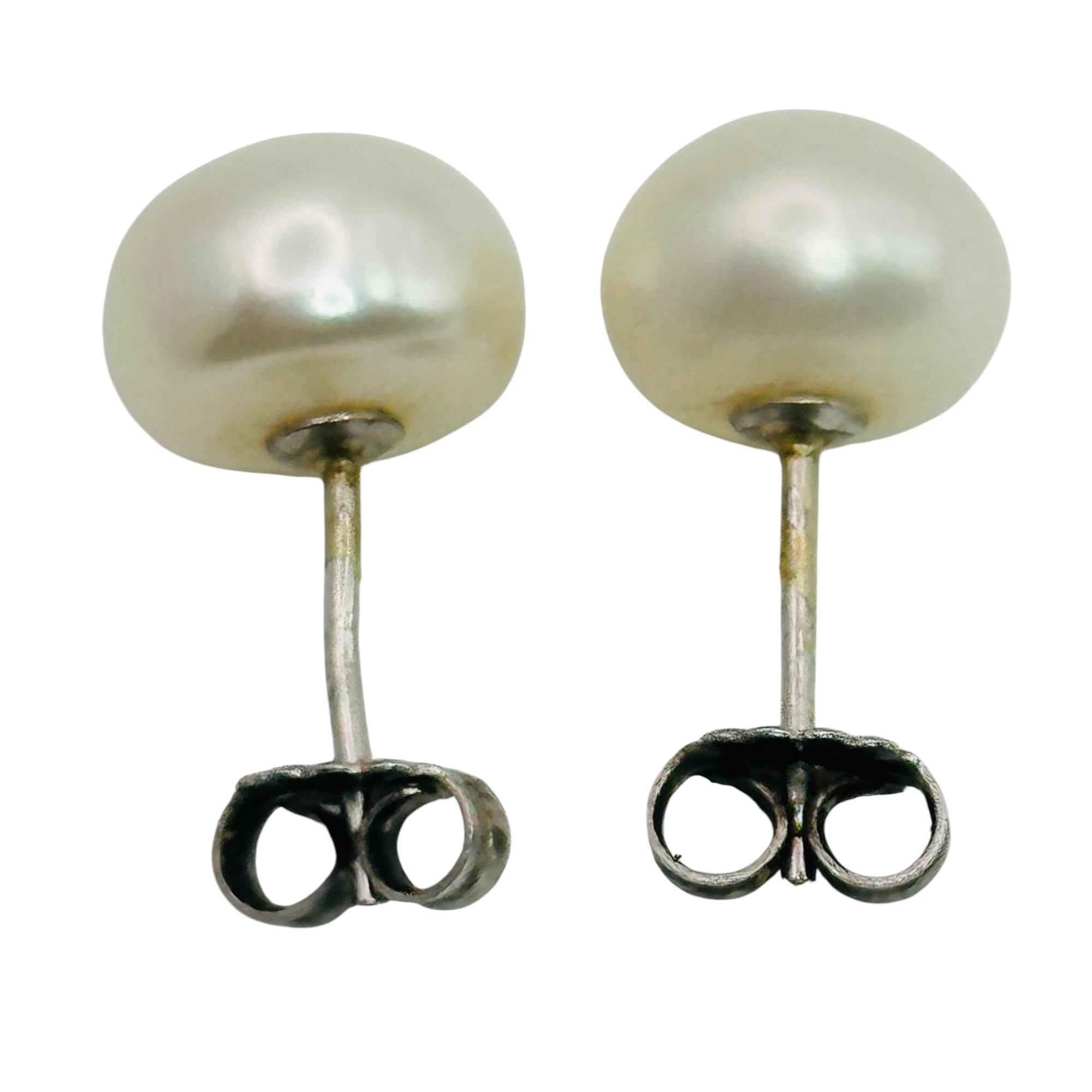 Signed Sterling Pearl Earrings