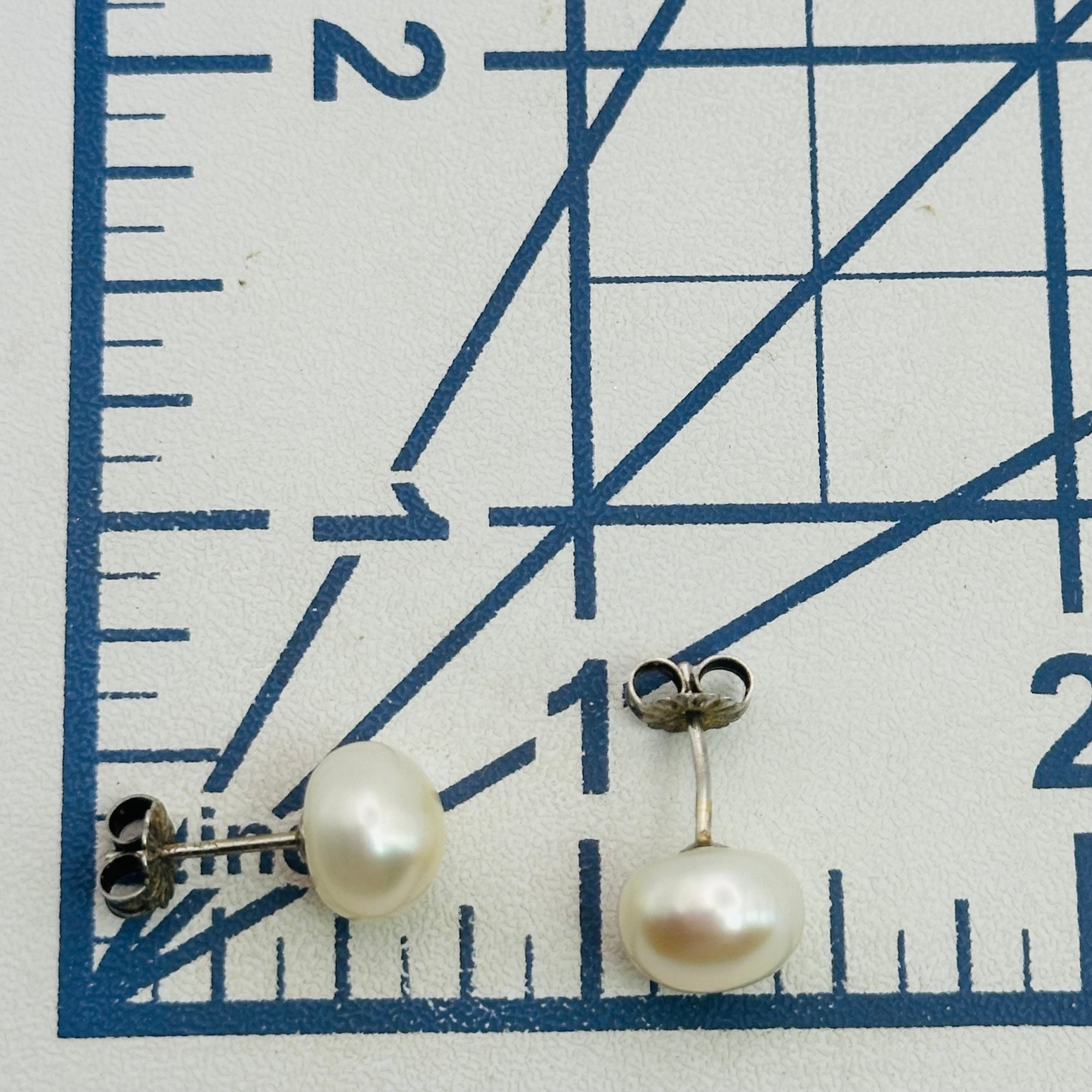 Signed Sterling Pearl Earrings