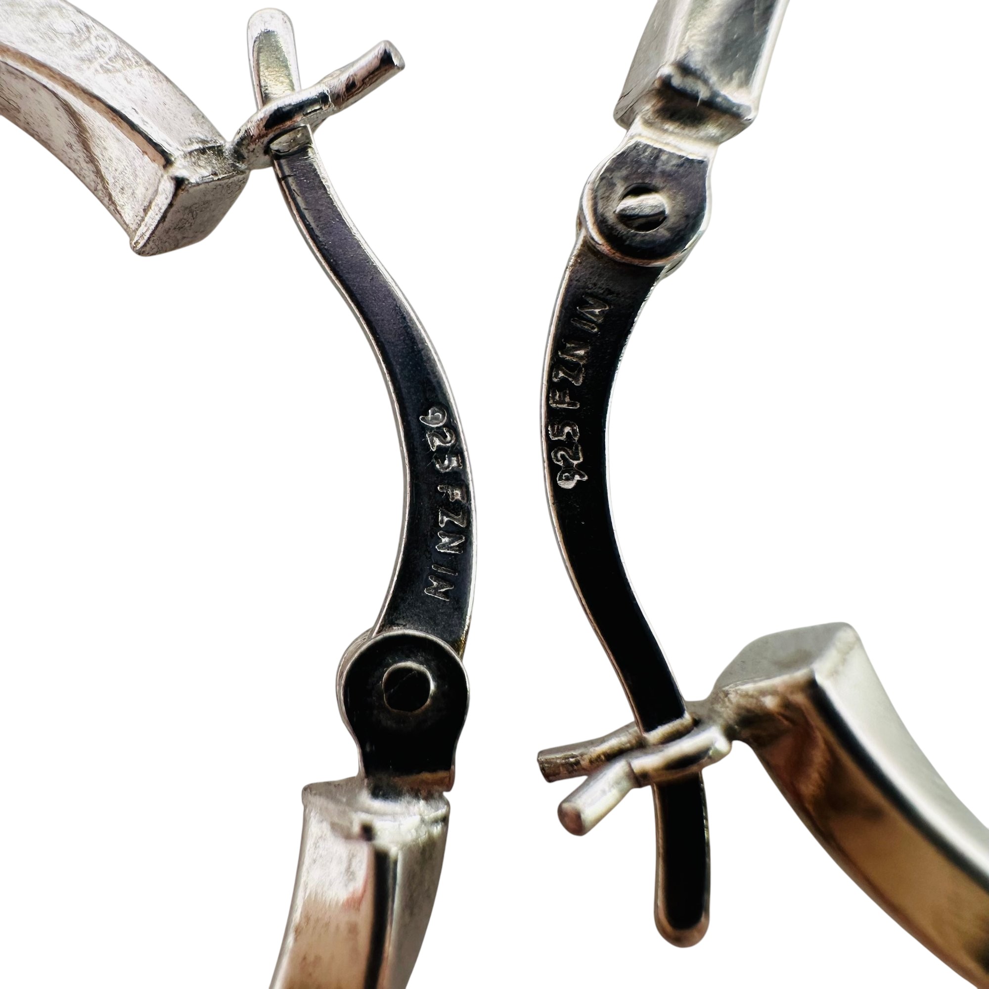 Signed Sterling Twisted Hoop Earrings