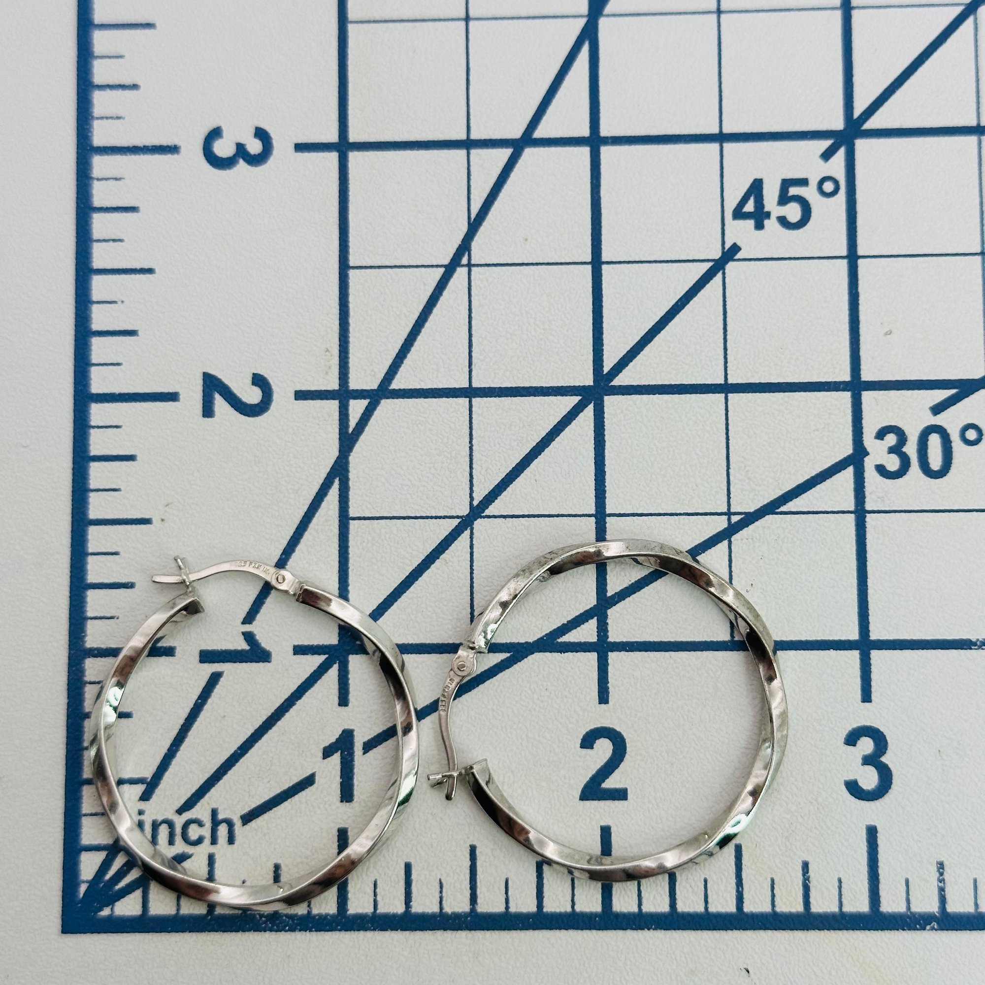 Signed Sterling Twisted Hoop Earrings