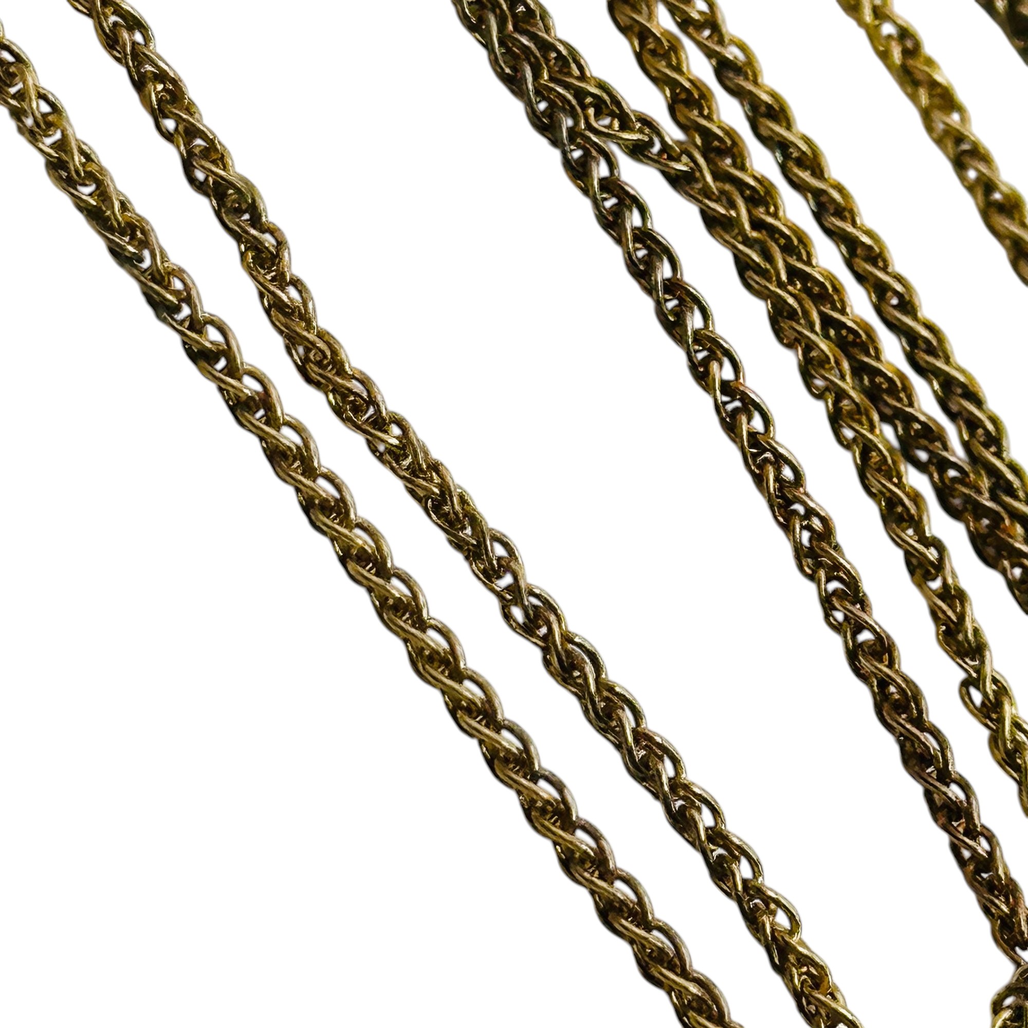 Signed Sterling Wheat Chain Long Necklace