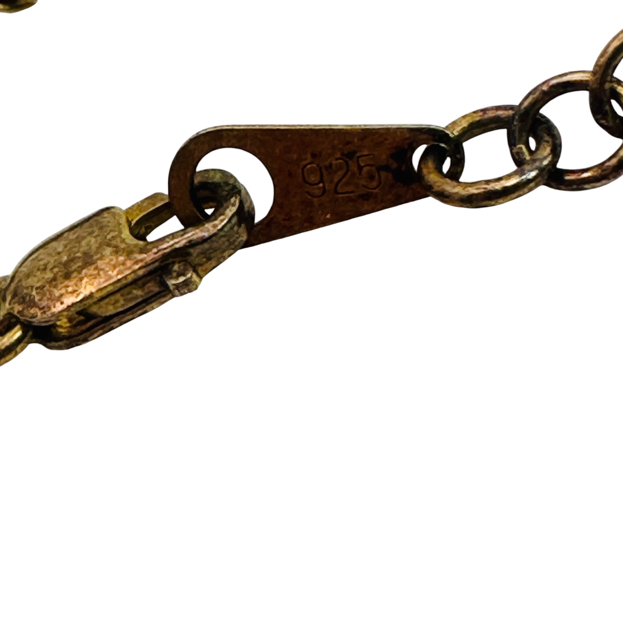 Signed Sterling Wheat Chain Long Necklace