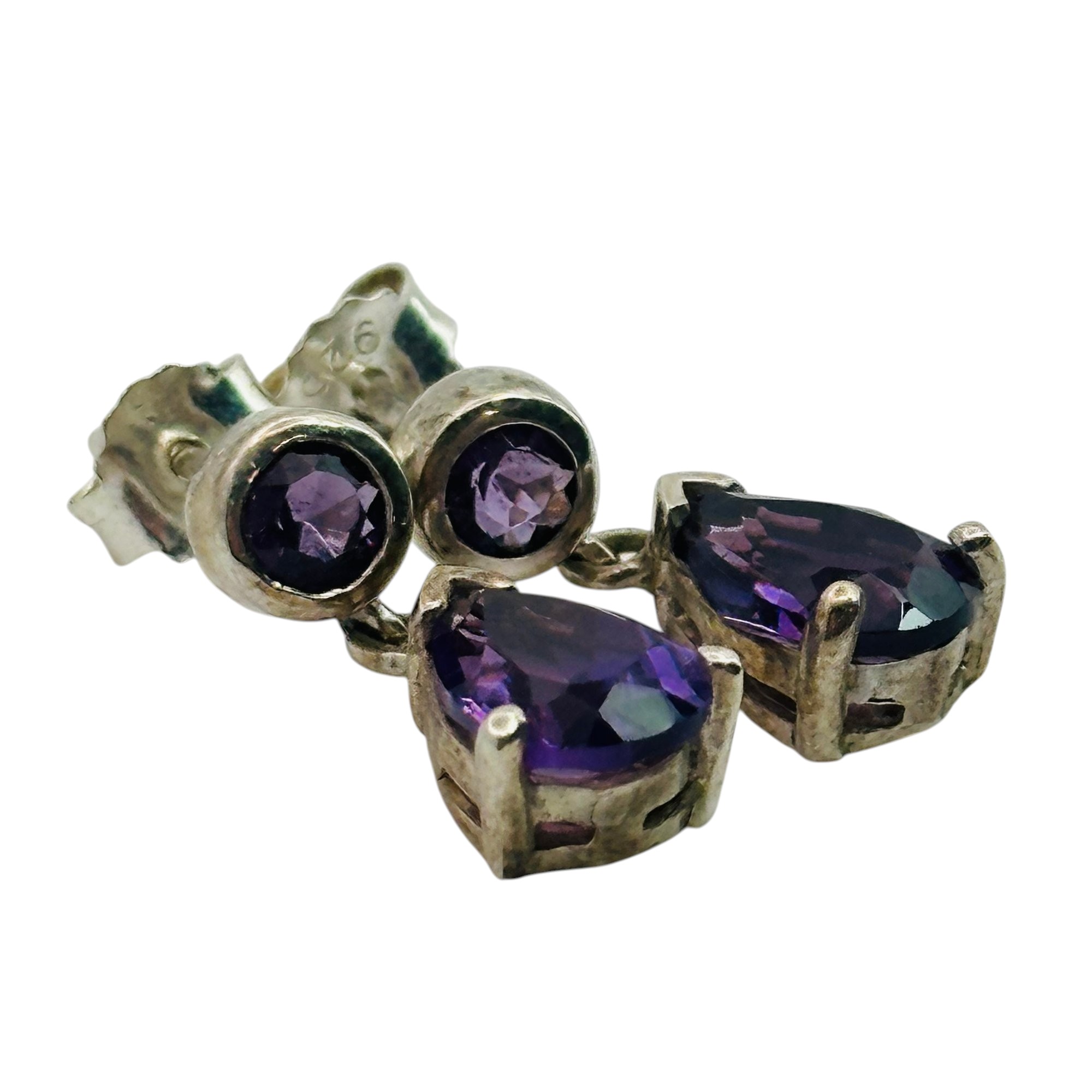 Sterling Amethyst Teardrop Earrings