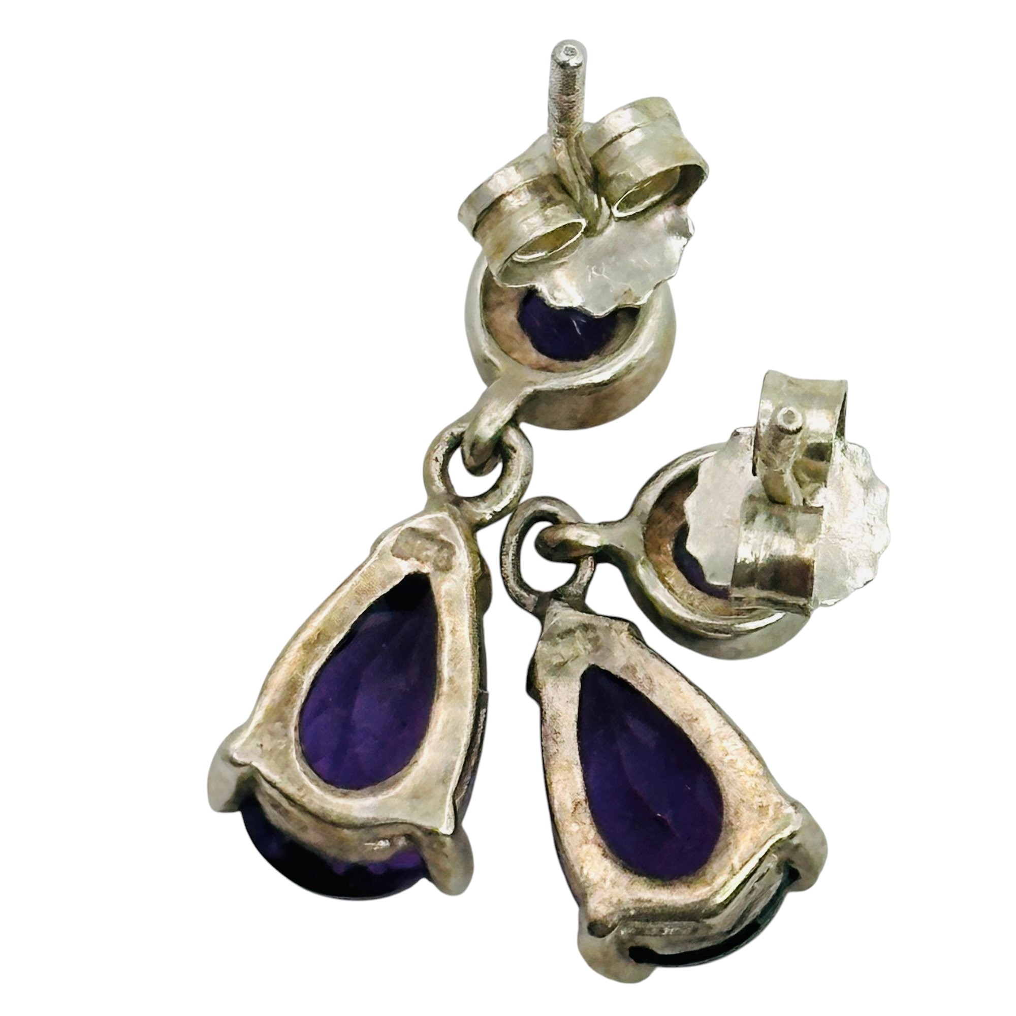 Sterling Amethyst Teardrop Earrings