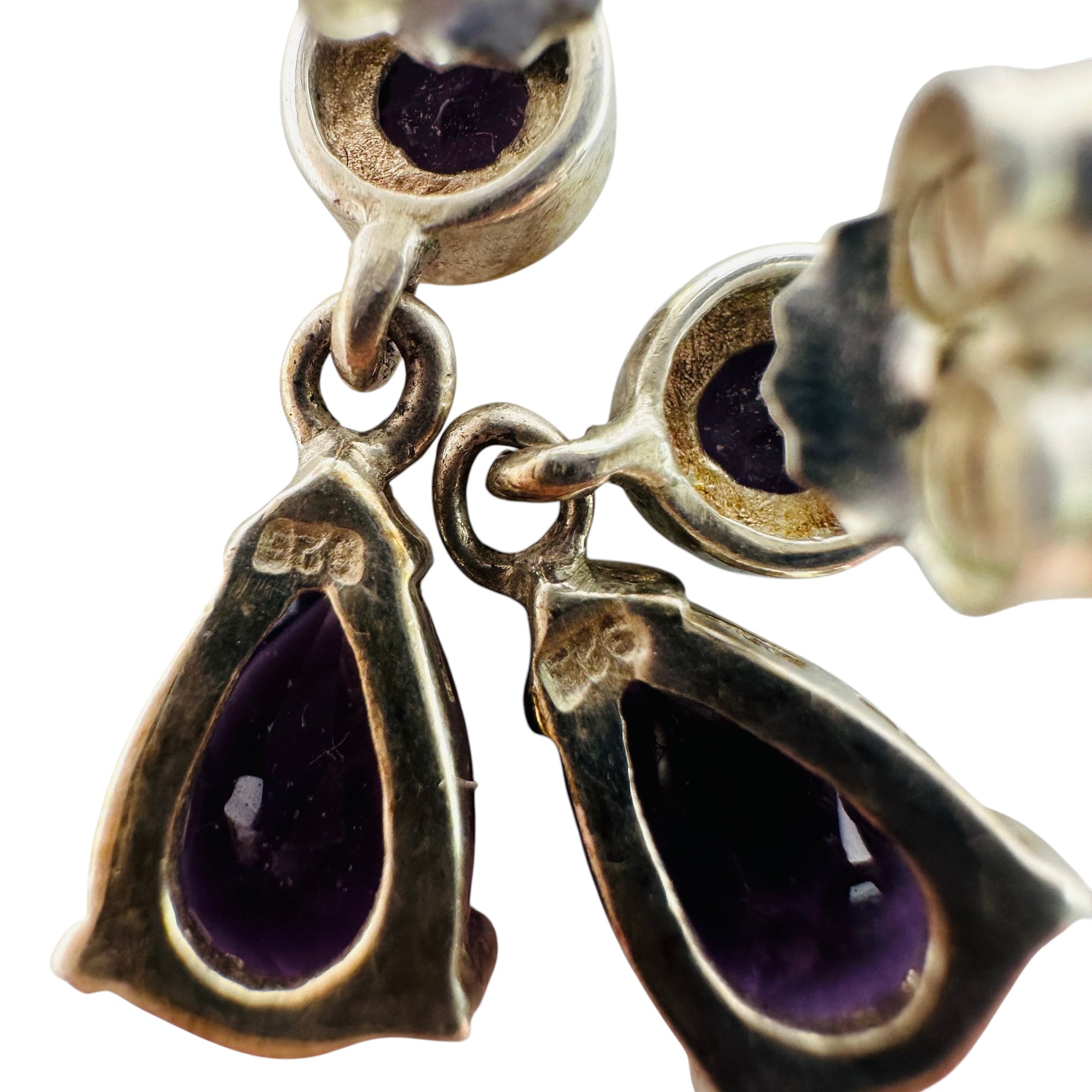 Sterling Amethyst Teardrop Earrings