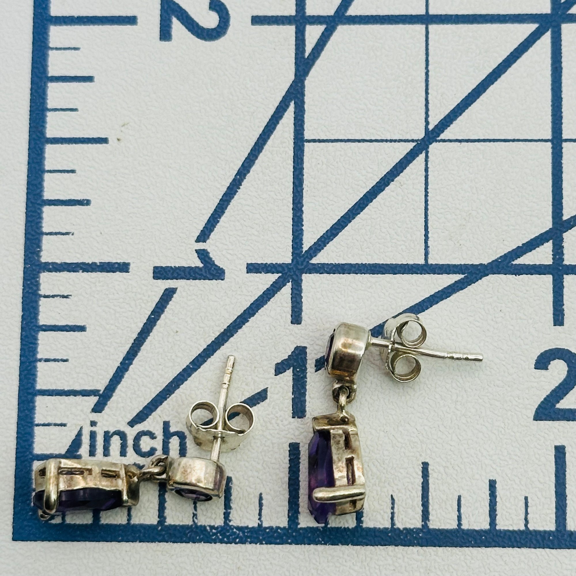 Sterling Amethyst Teardrop Earrings