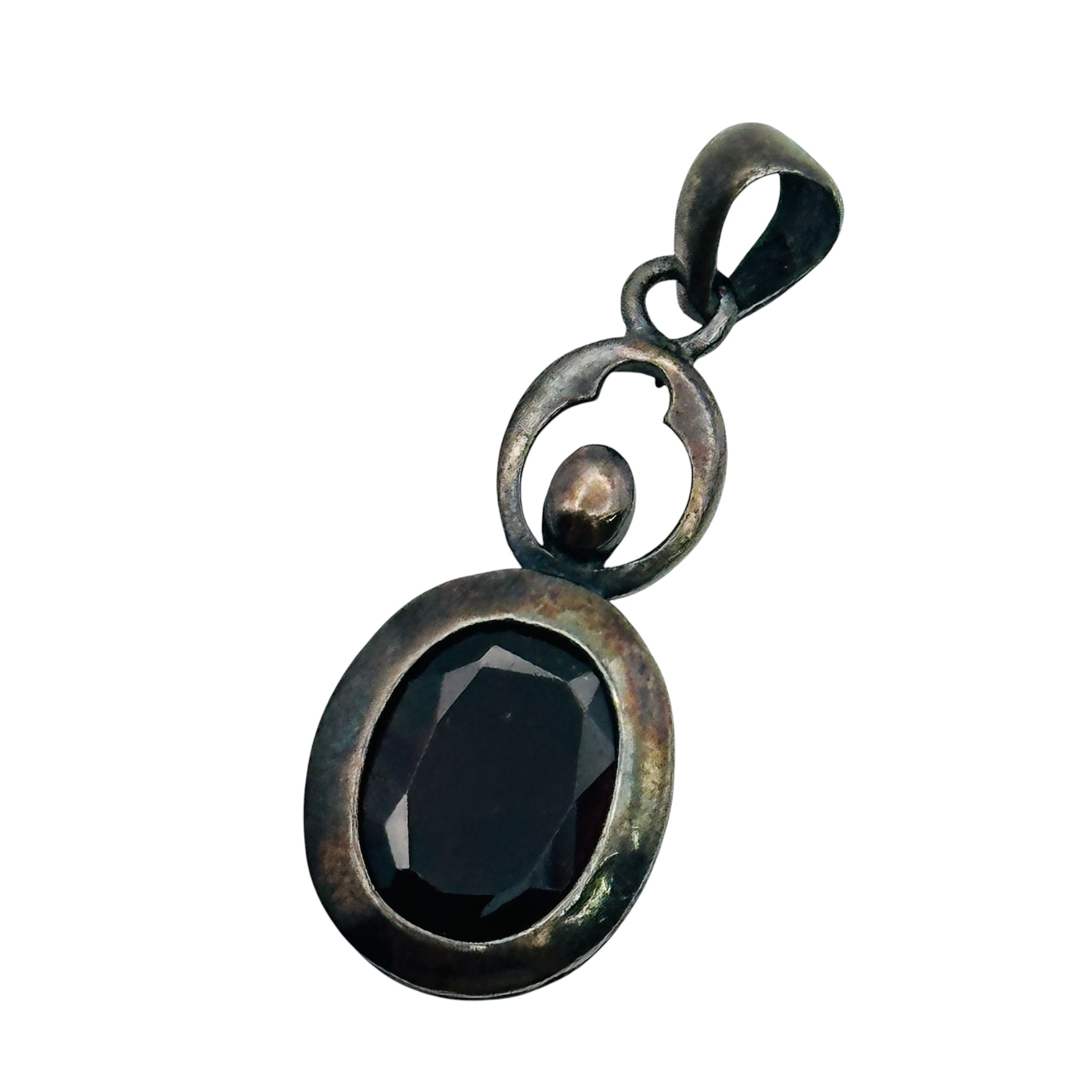 Signed Sterling Garnet Pendant