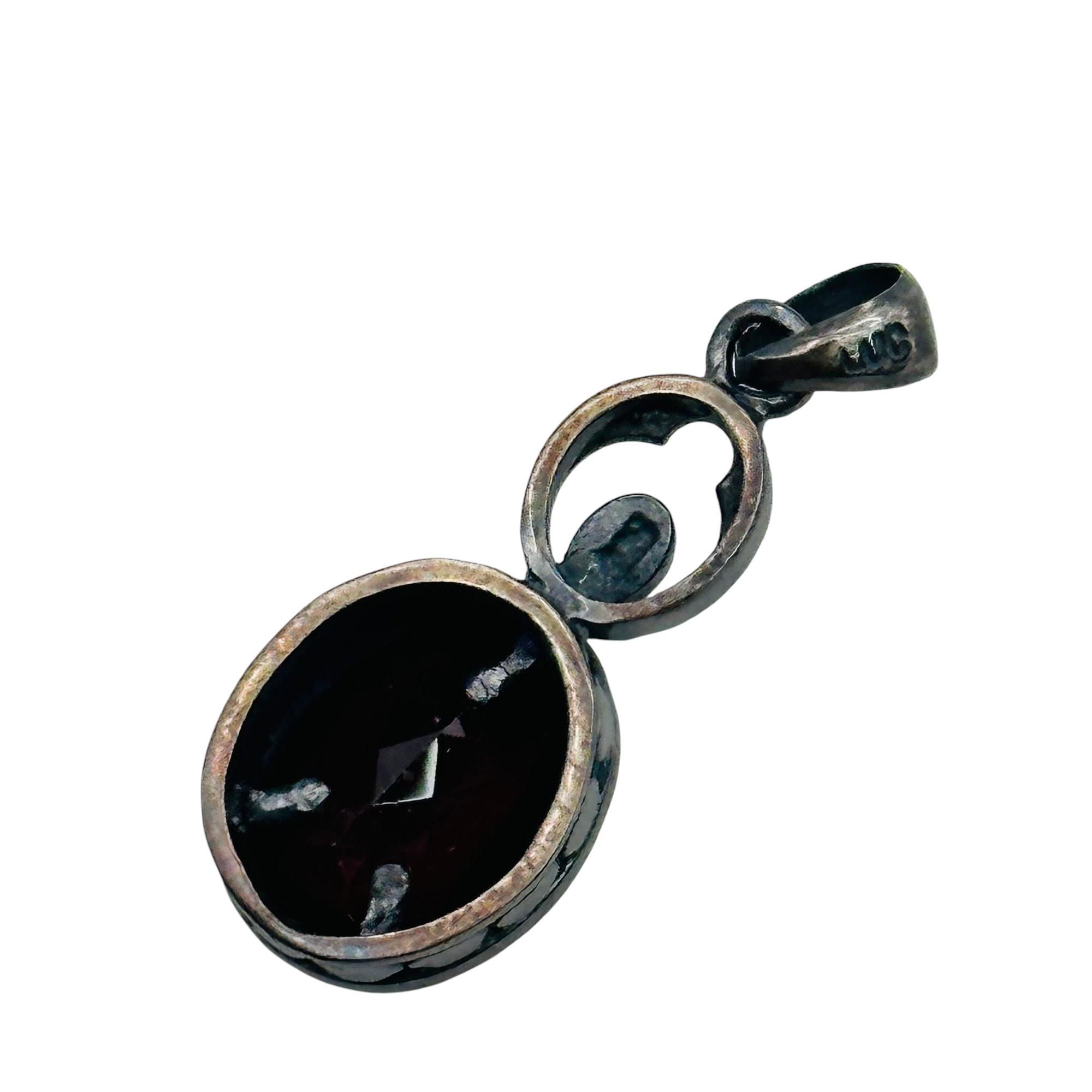 Signed Sterling Garnet Pendant